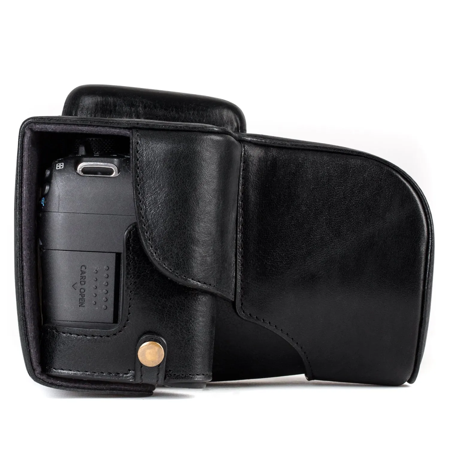 MegaGear Ever Ready custodia reflex Canon 800D vera pelle nera