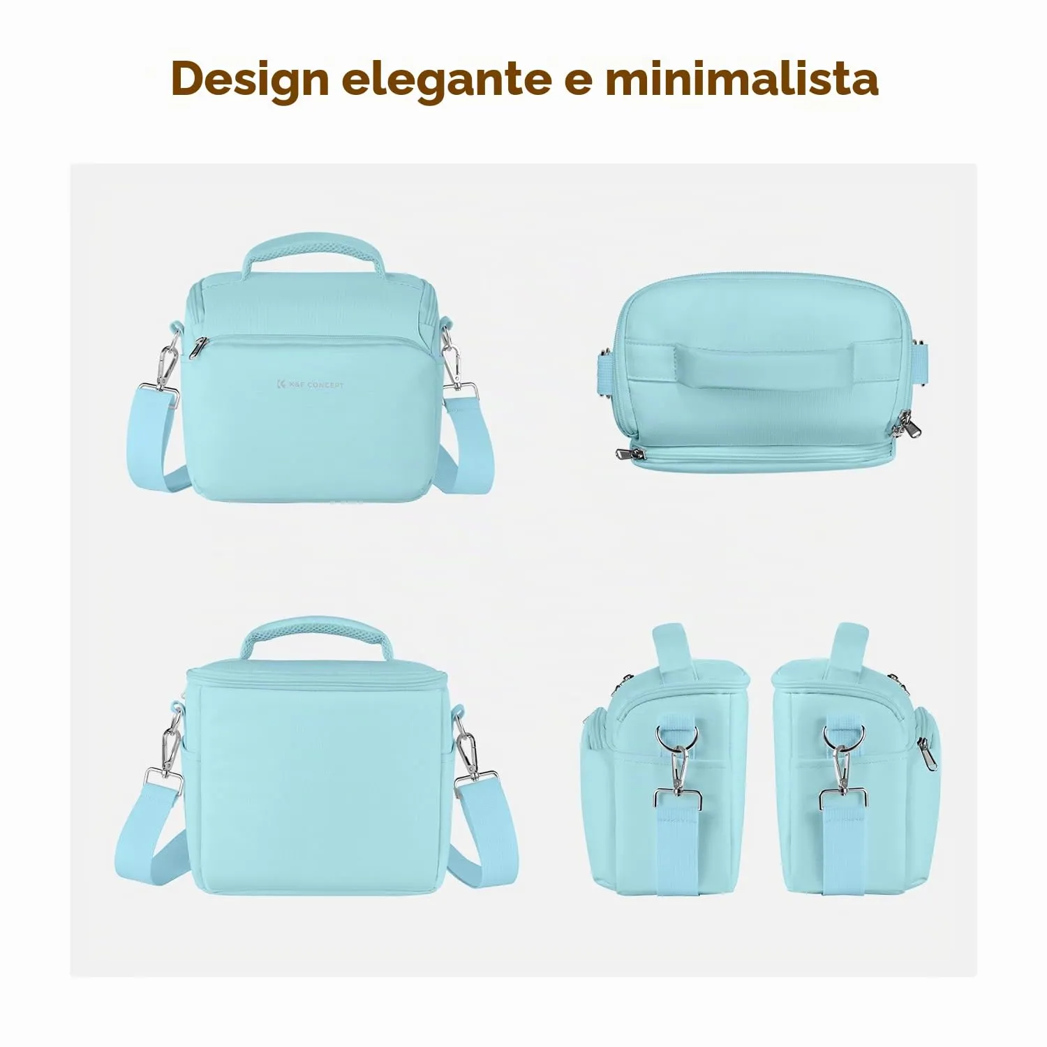 K&F Concept borsa fotocamera tracolla azzurra DSLR mirrorless