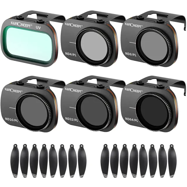 K&F Concept Bright Day Kit filtri drone DJI Mini 2 + eliche ND/PL