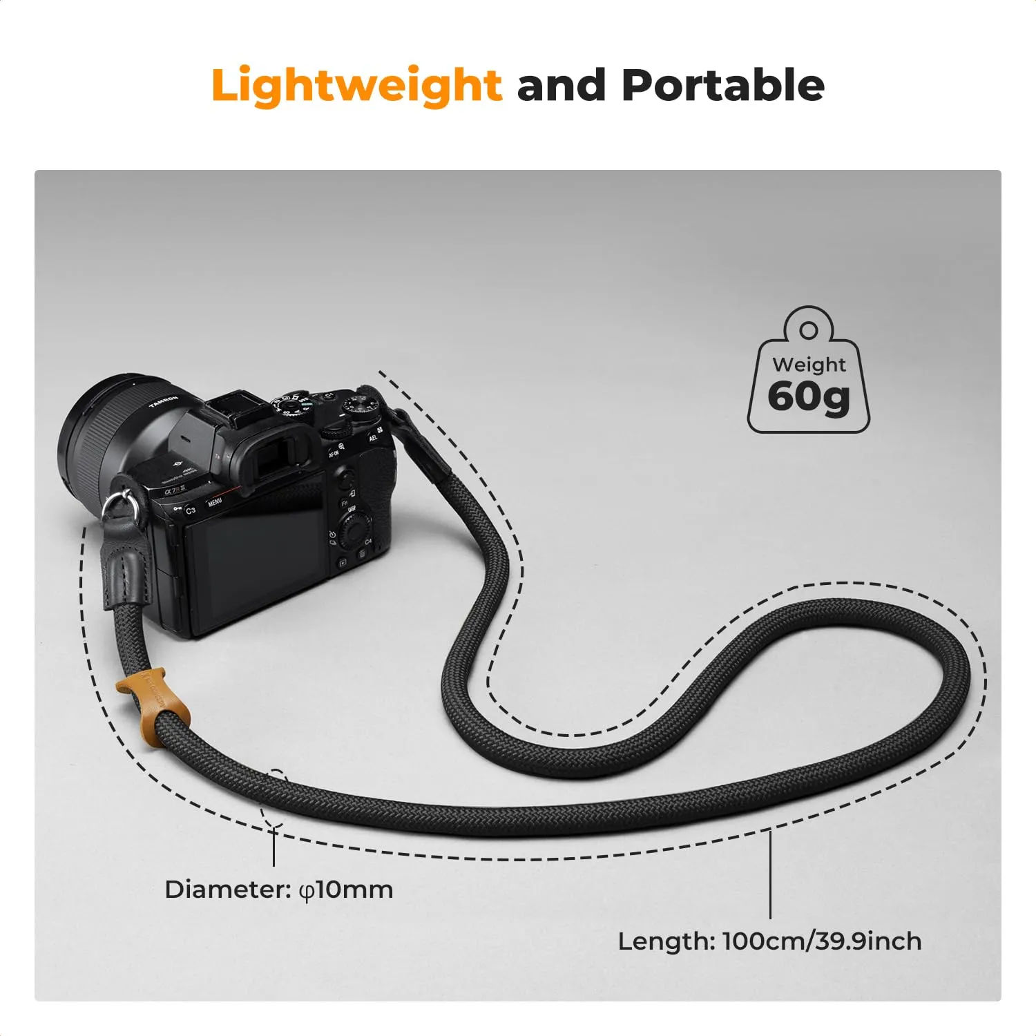 K&F Concept Tracolla Fotocamera Nylon 100cm Nero