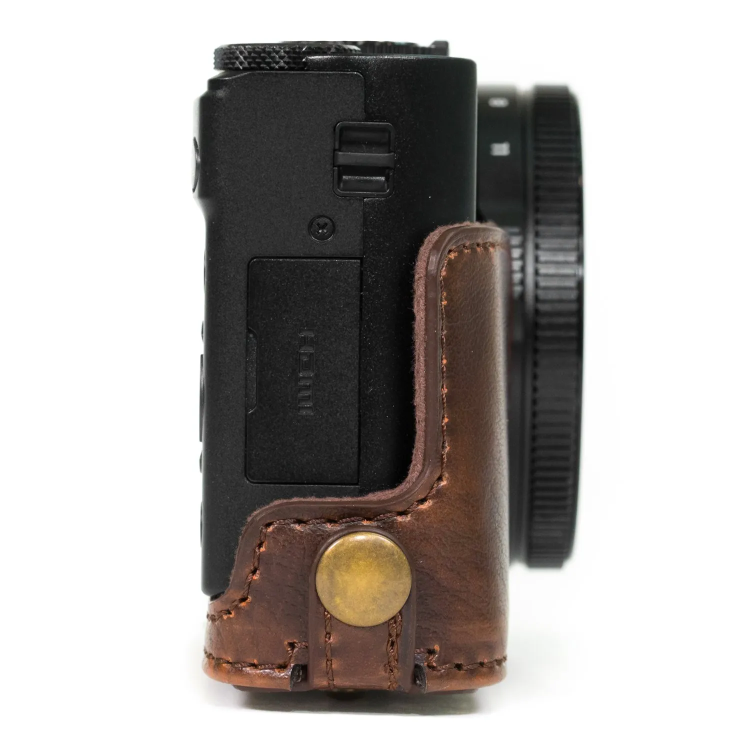 MegaGear MG1133 custodia pelle Lumix LX10 marrone scuro