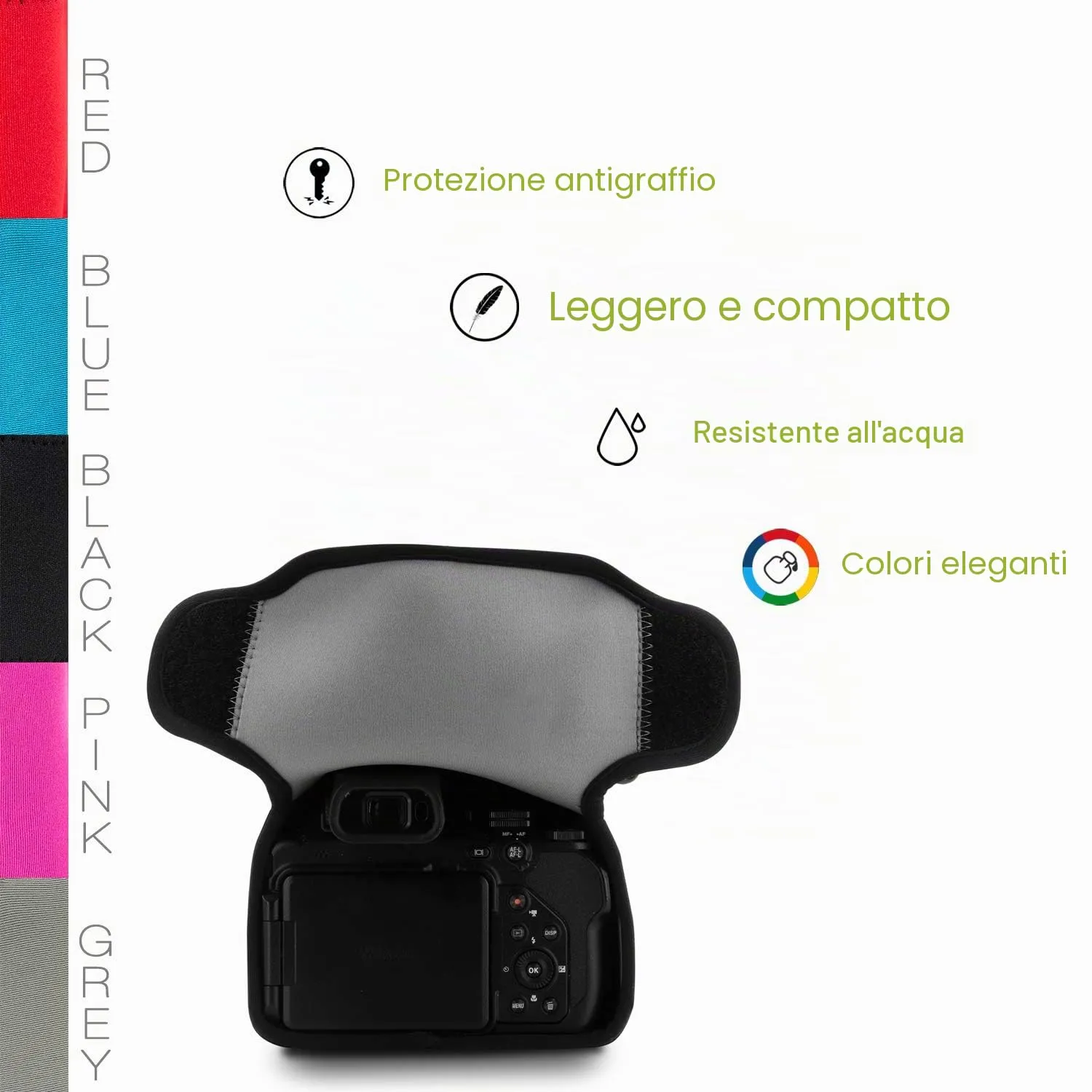 MegaGear MG1532 custodia neoprene Nikon P1000 marrone scuro