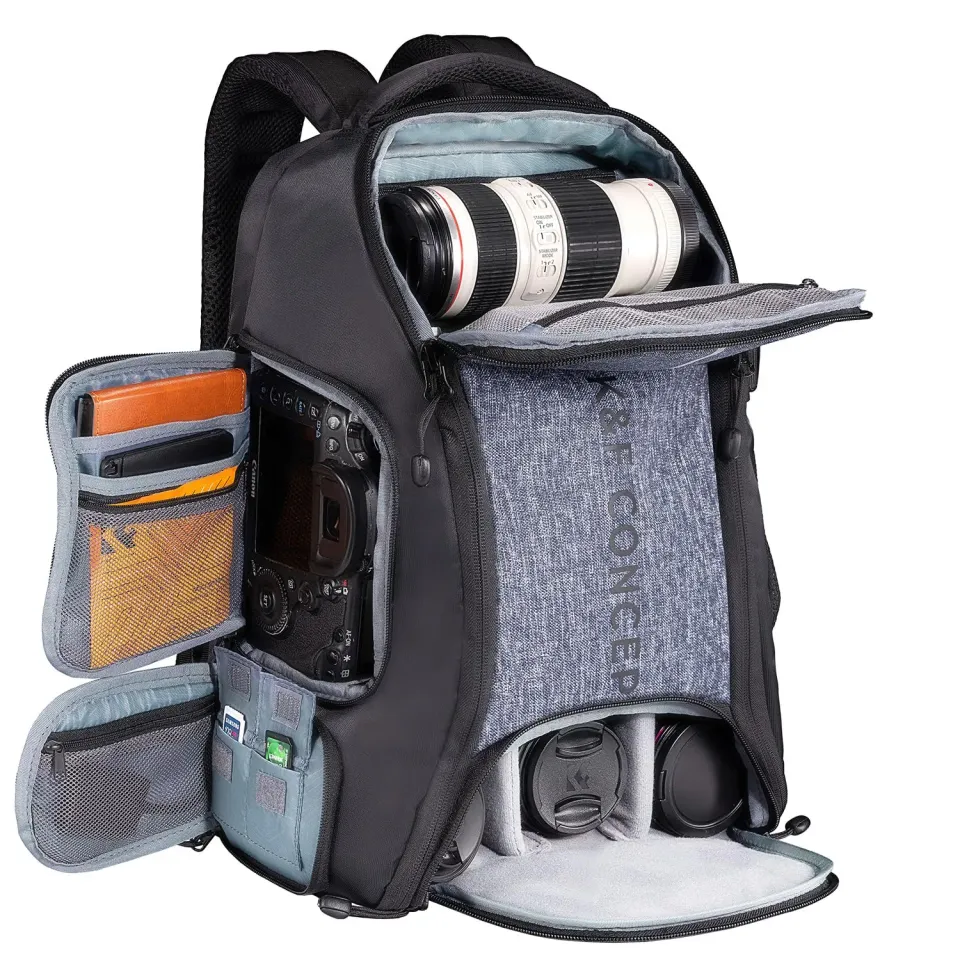 K&F Concept Zaino Foto 25L Impermeabile Nero Grigio