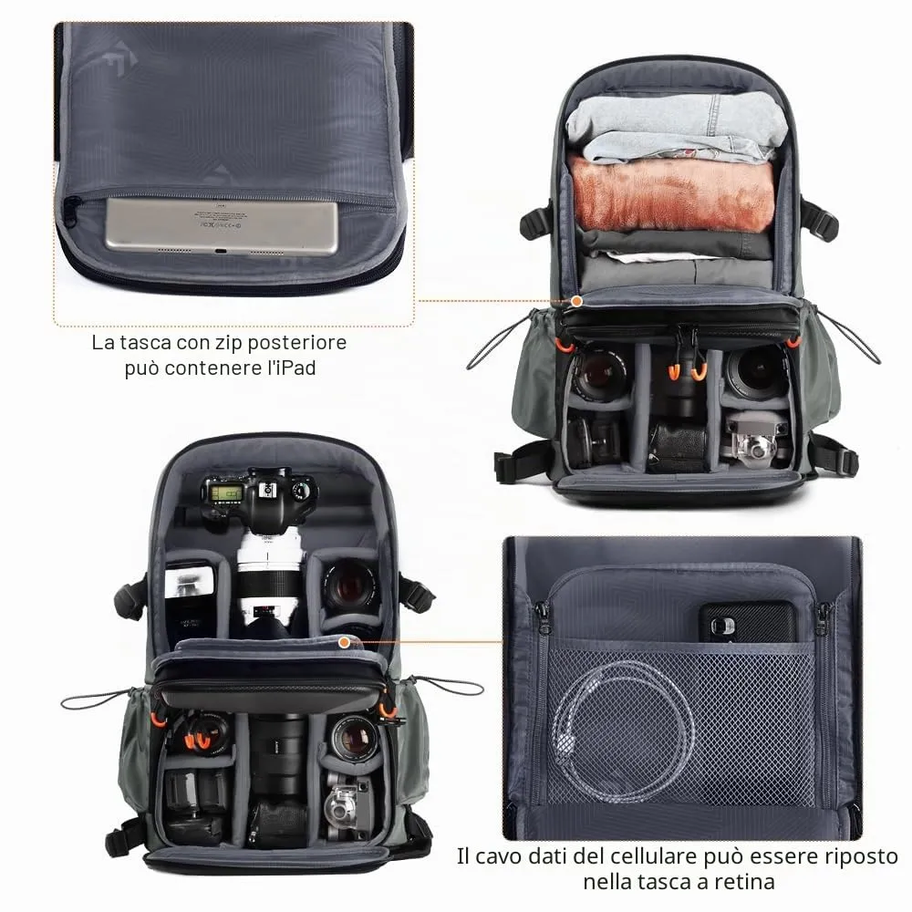 K&F Concept zaino fotocamera 32L 15,6" nero professionale