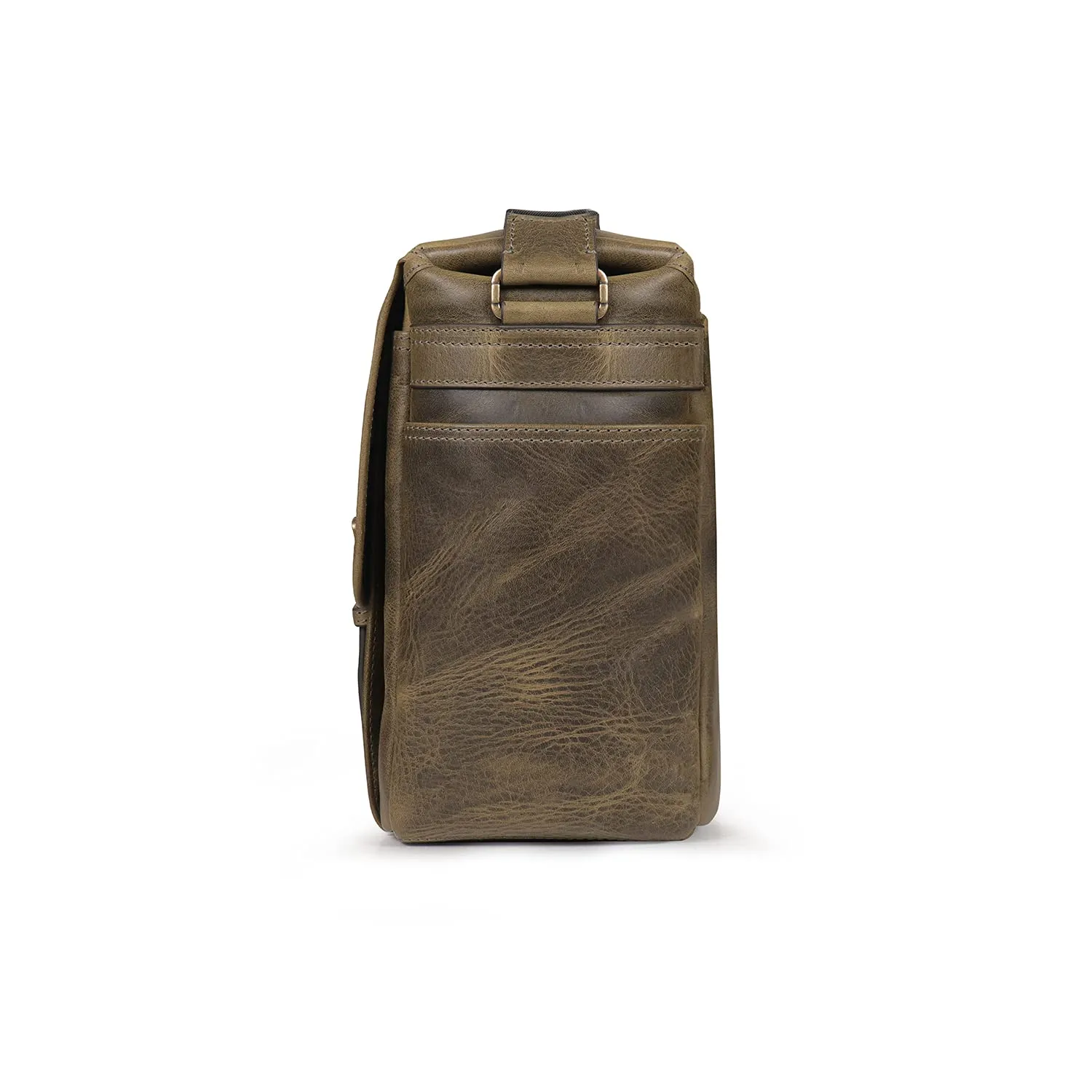 MegaGear Borsa messenger pelle uomo oliva laptop 13 pollici
