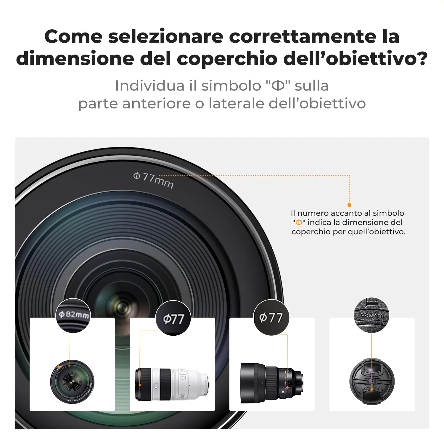 K&F Concept Tappo Obiettivo 55mm Set 2 Pezzi
