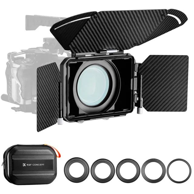 K&F Concept Mini Matte Box 4x5,65" paraluce video 2 filtri
