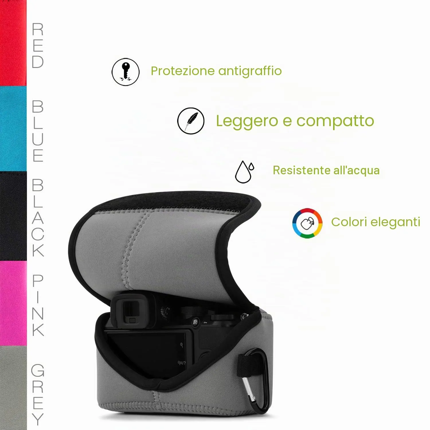 MegaGear MG1819 custodia neoprene grigio Nikon Z50 16-50mm