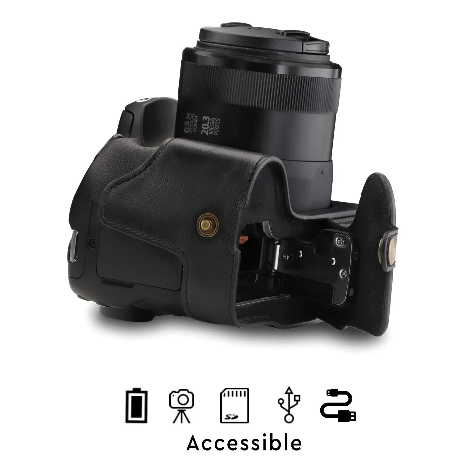 MegaGear Ever Ready custodia ecopelle Canon SX70 HS half-case