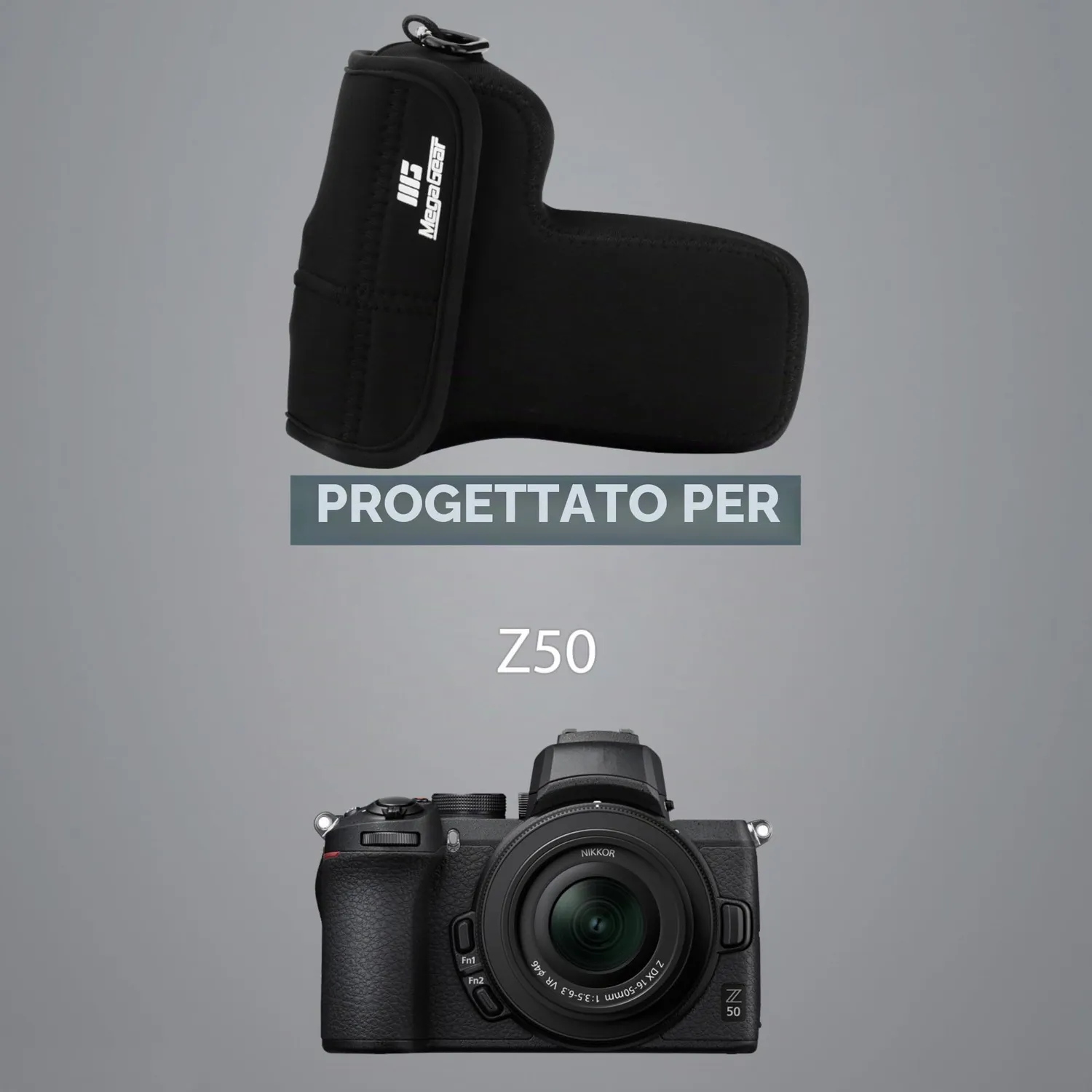 MegaGear Custodia Neoprene Nikon Z50 50-250mm Nera