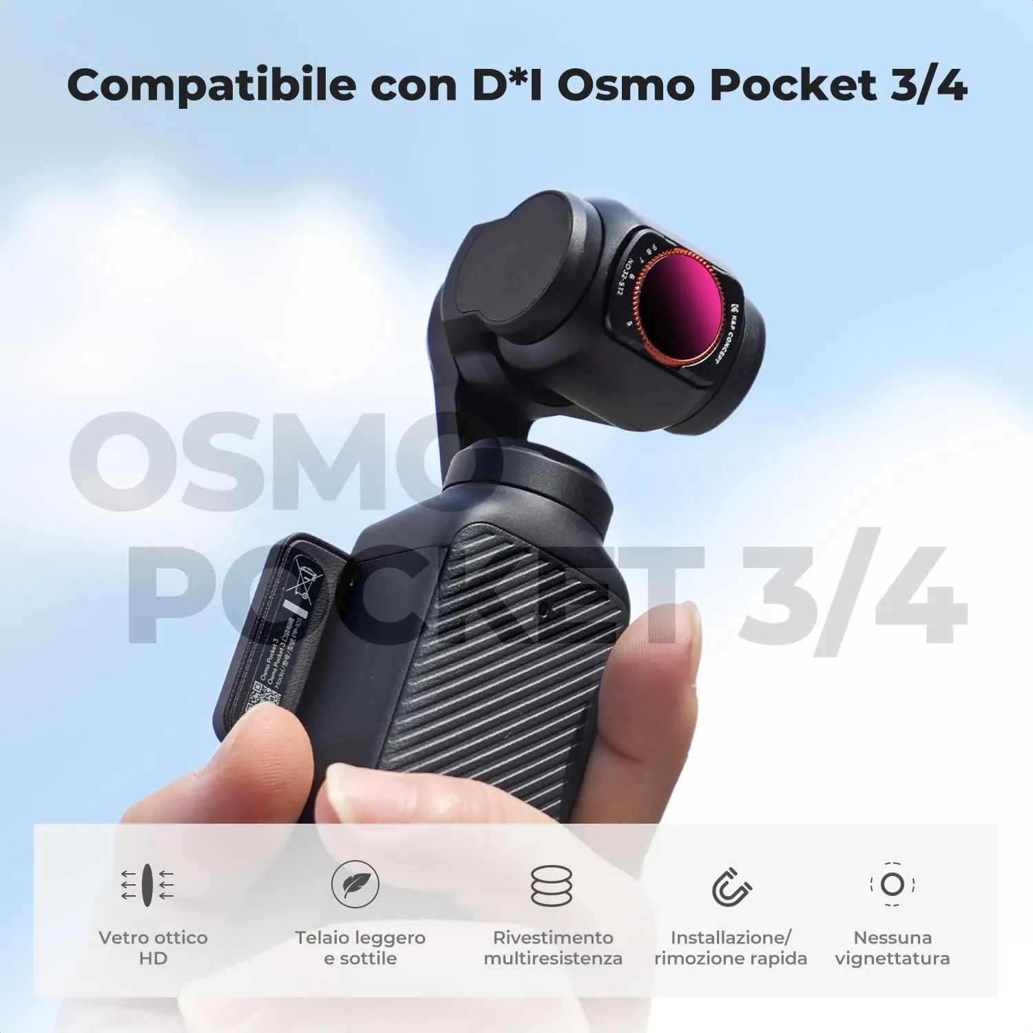 K&F Concept SerieK filtro ND32-512 Osmo Pocket magnetico
