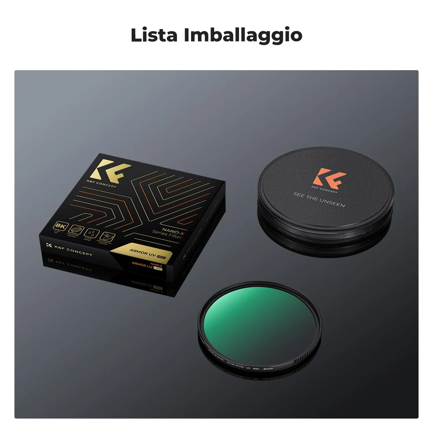 K&F Concept Nano-Xcel Filtro UV Armor 82mm HD
