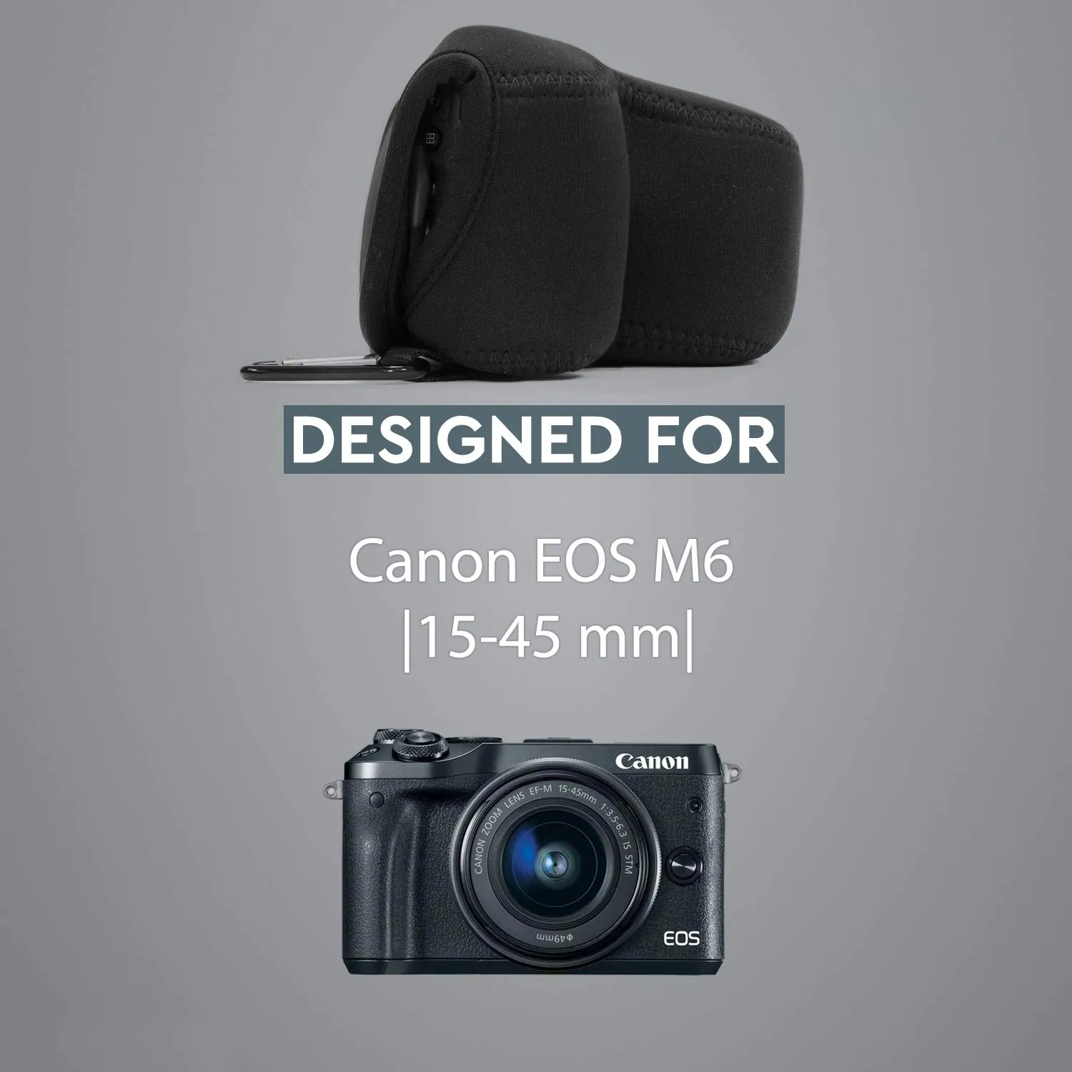 MegaGear MG1158 custodia neoprene Canon EOS M6 15-45mm nera
