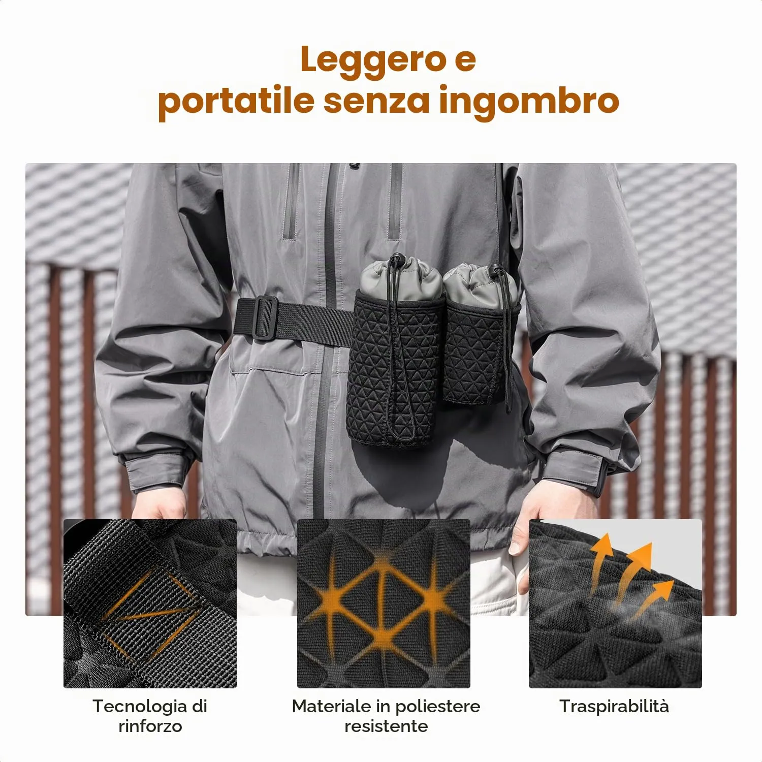 K&F Concept Set 4 Custodie Obiettivi S/M/L/XL antipolvere nero