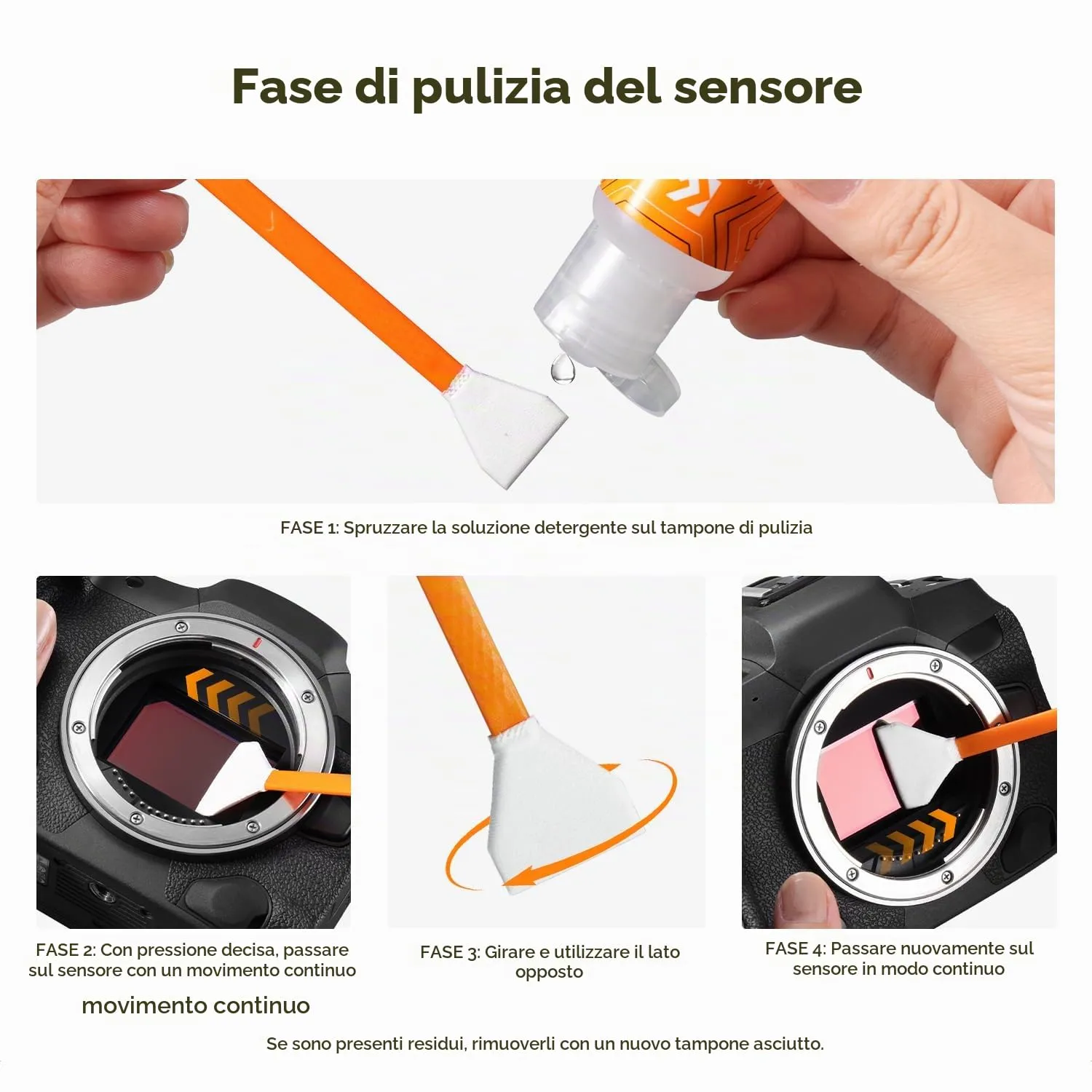 K&F Concept kit pulizia fotocamera 25 in 1 APS-C
