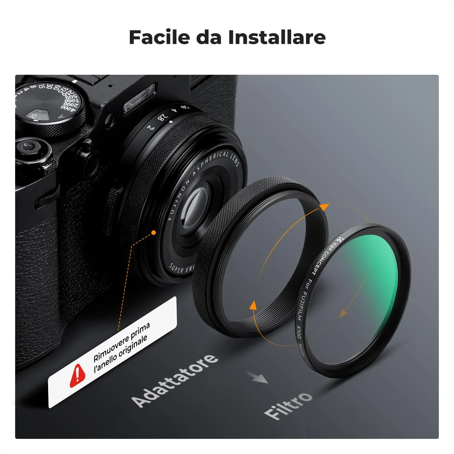 K&F Concept Nano-Xcel Filtro UV X100 Nero protezione