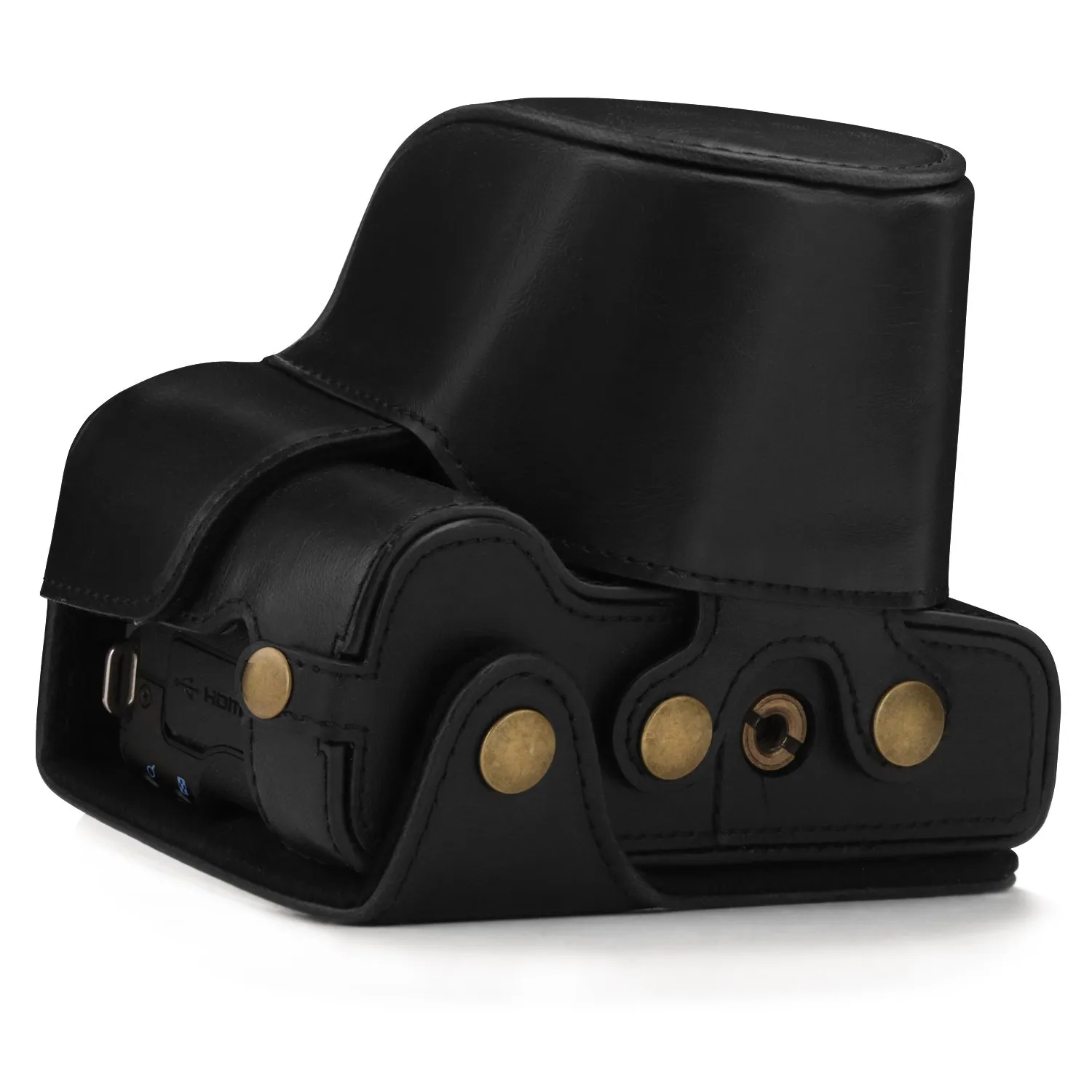 MegaGear MG1446 Custodia Fotocamera Canon M50 Nero Ecopelle