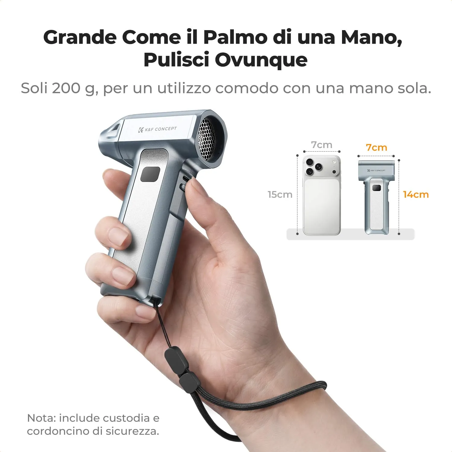 K&F Concept Soffiatore Aria Compressa Elettrico 130K LED