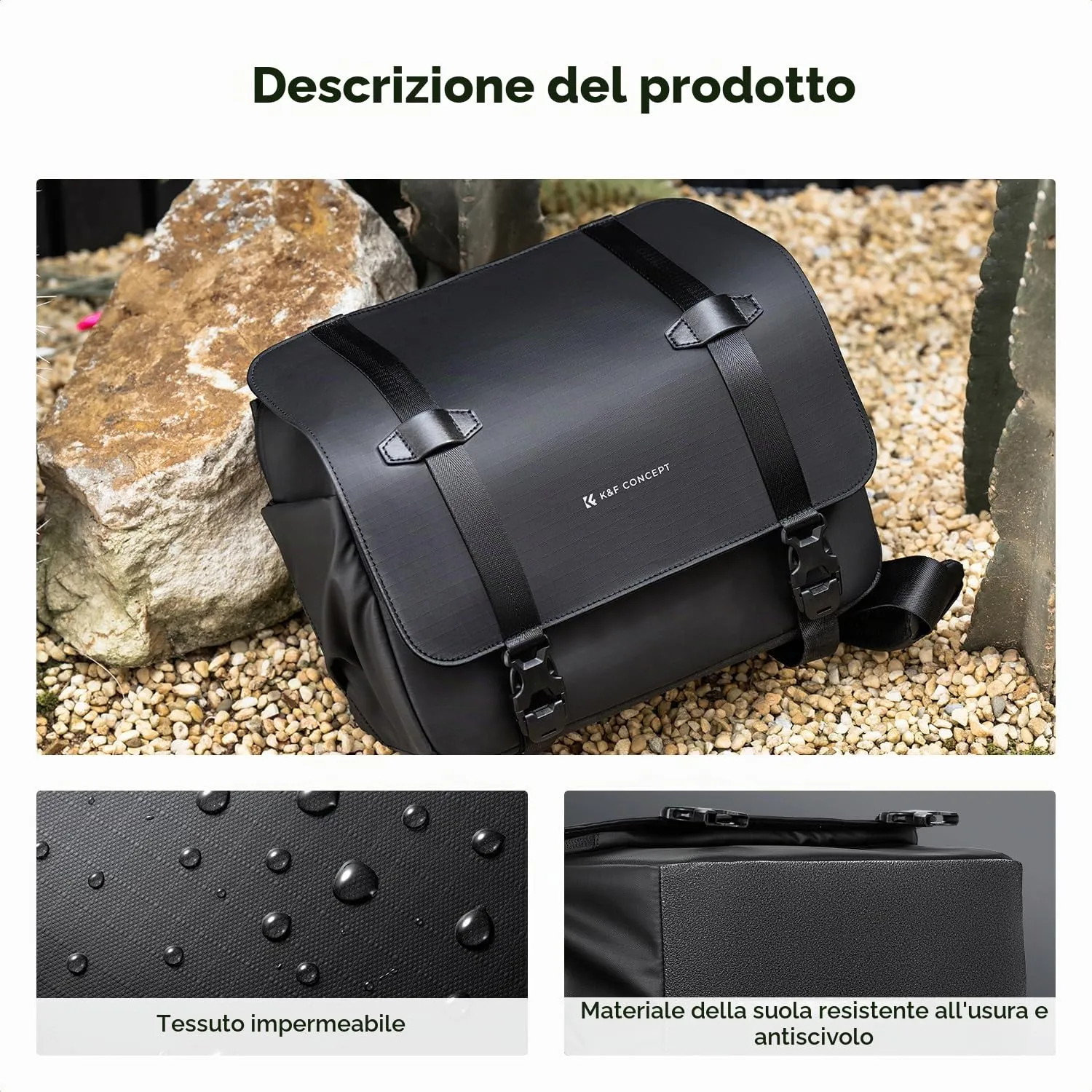 K&F Concept borsa fotografica impermeabile laptop 13" tracolla