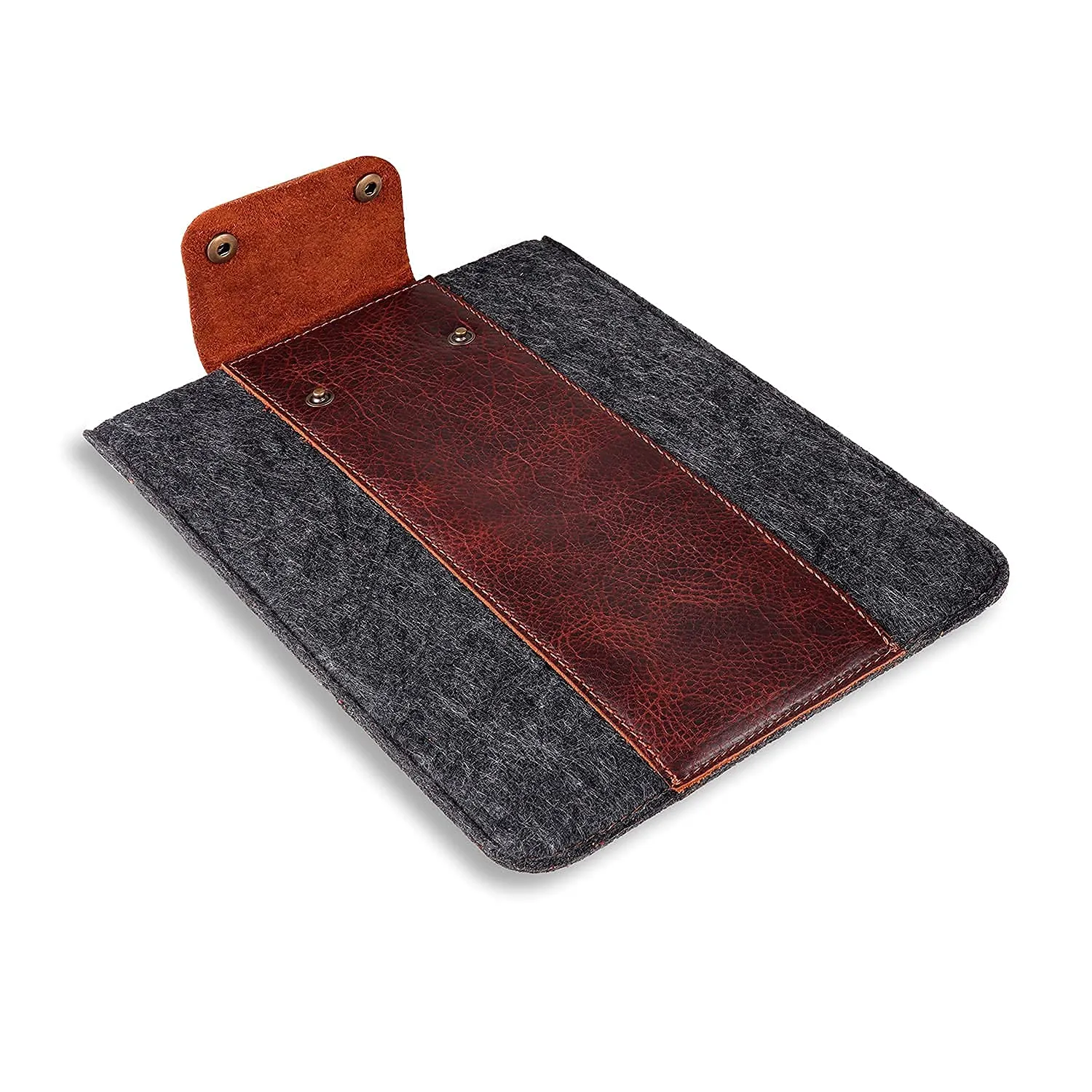 MegaGear custodia tablet iPad 11 feltro pelle marrone tasca