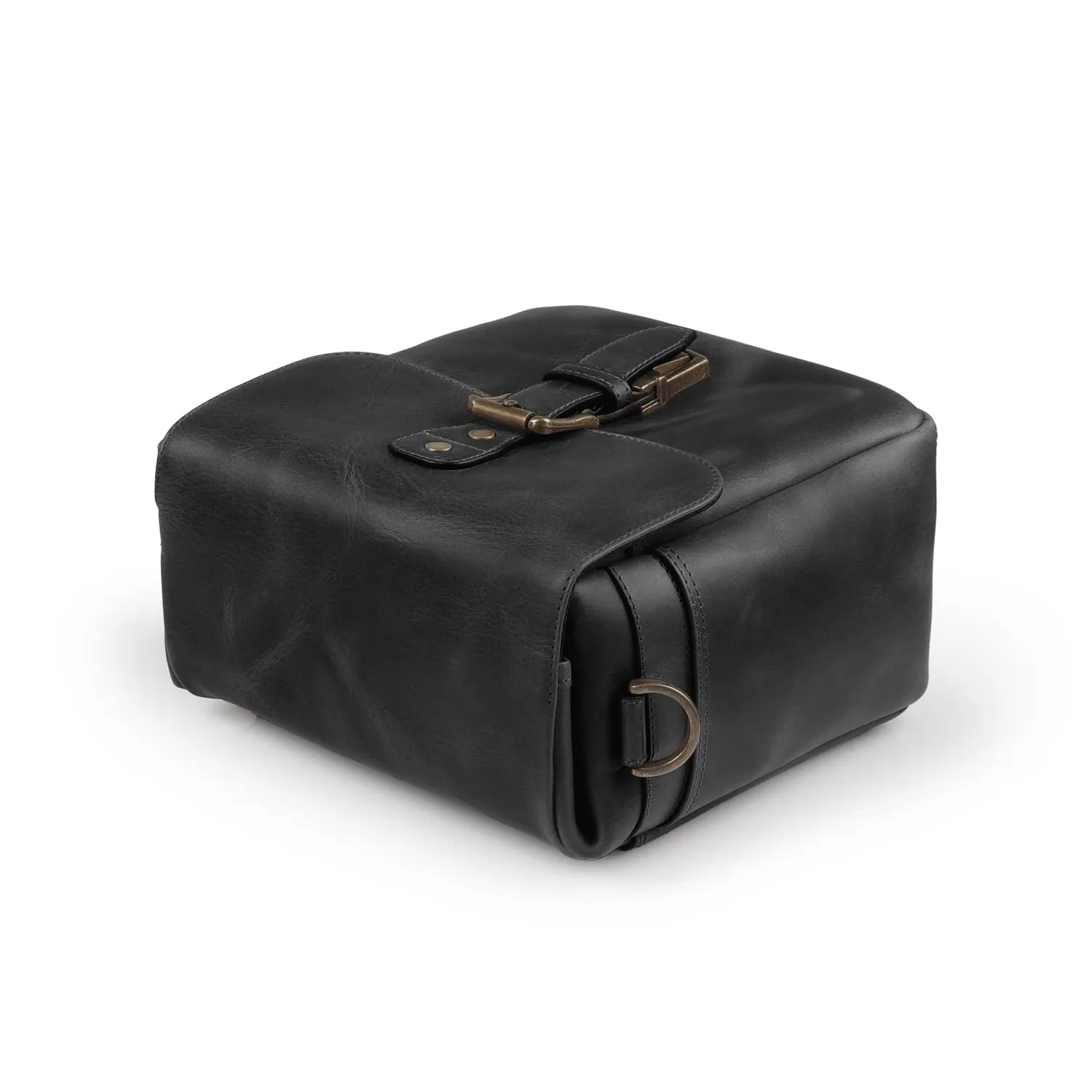 MegaGear Messenger Verticale Borsa Fotocamera Pelle Nera