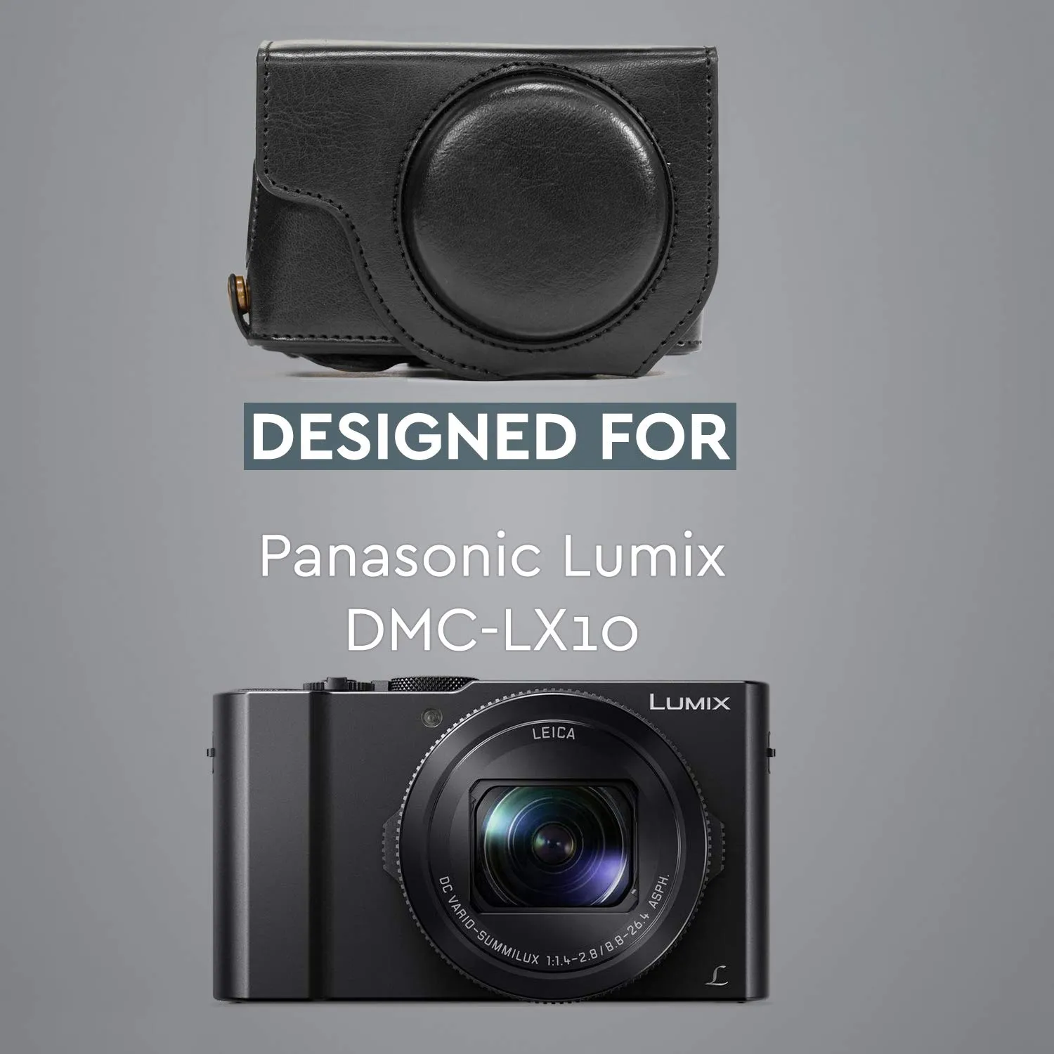 MegaGear MG1132 custodia pelle Lumix LX10 nero compatta