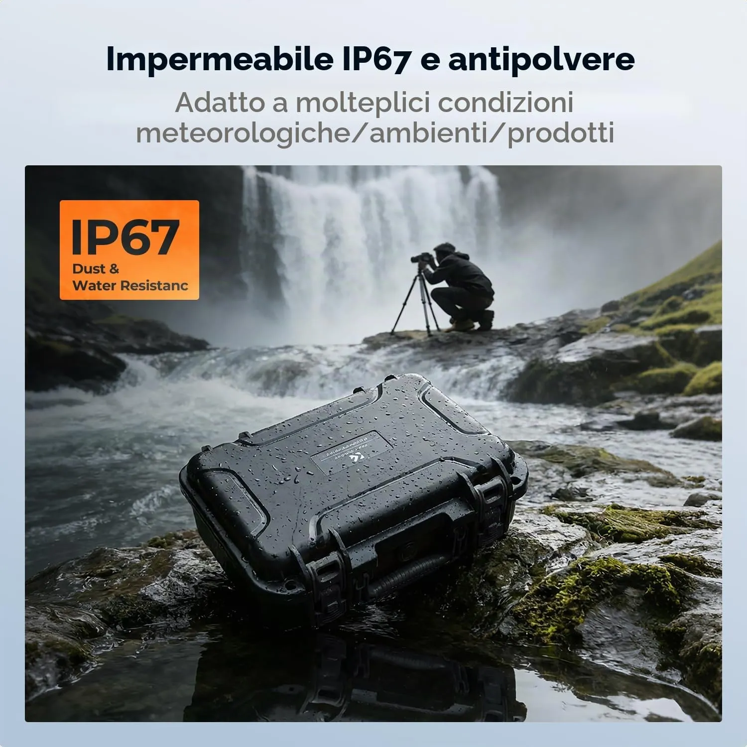 Concept valigia fotografica rigida IP67 34,5cm nera schiuma