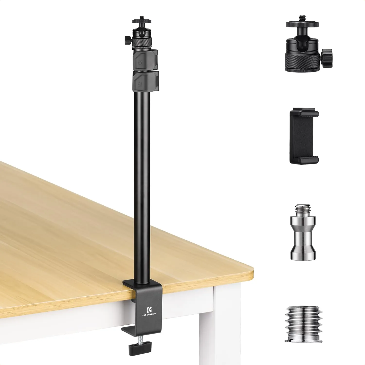 K&F Concept supporto tavolo 37-102cm 1/4" 2 pezzi alluminio