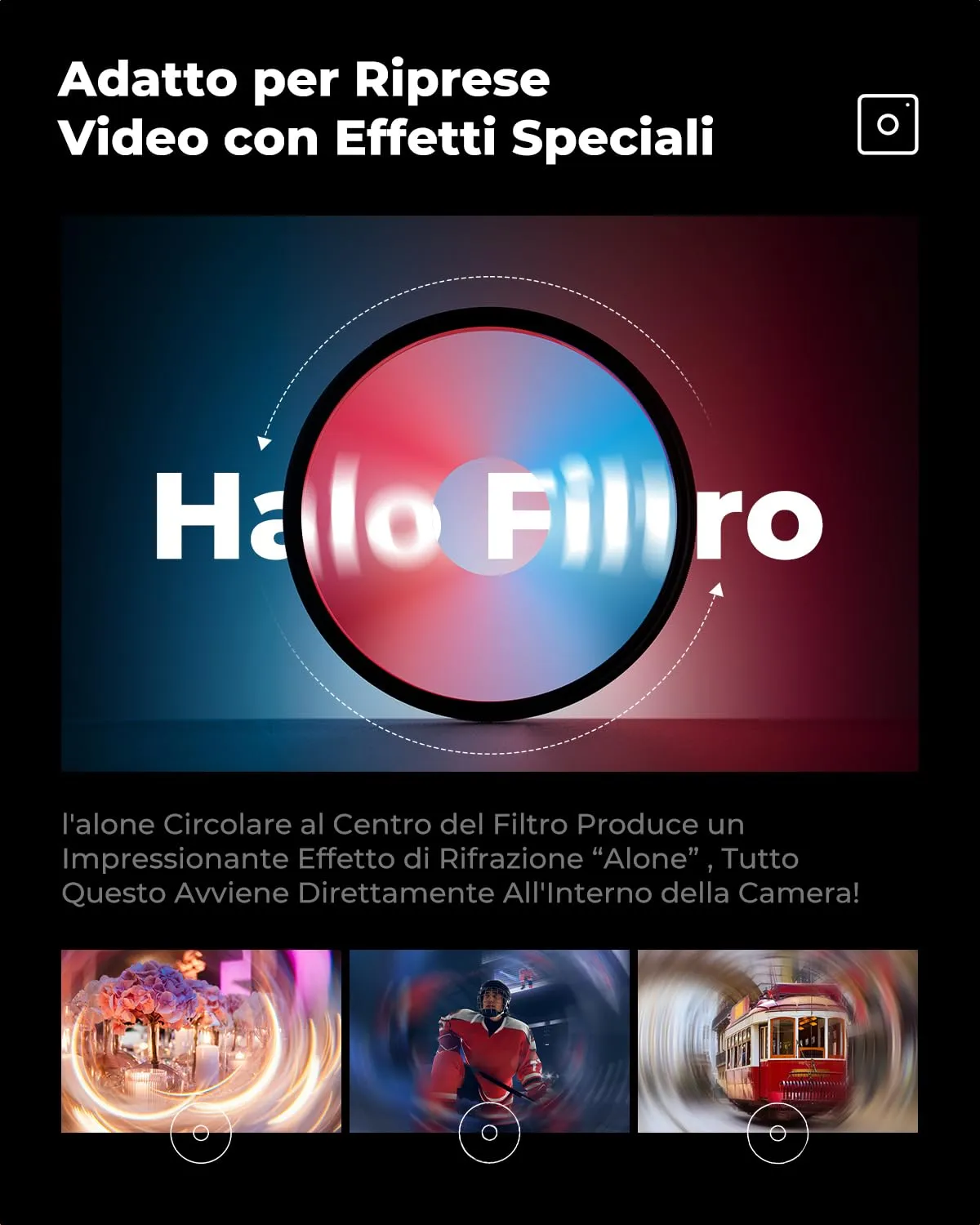 K&F Concept Spirale Halo filtro effetti 82mm alone rotativo