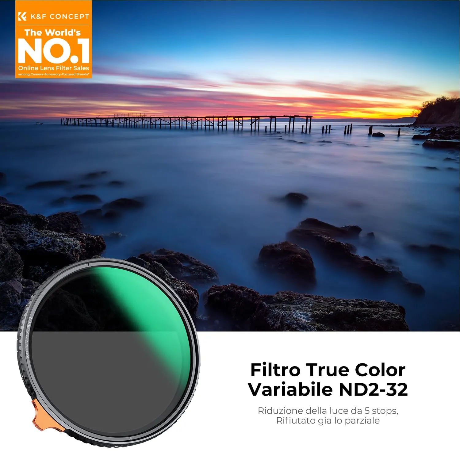 K&F Concept Nano-Xcel 67mm Filtro Variabile ND2-32 True Color