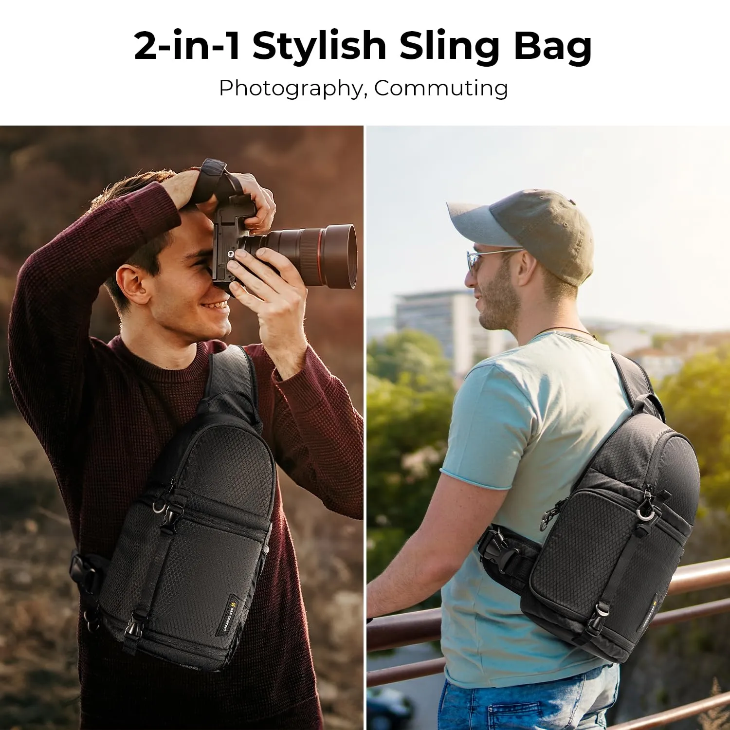 K&F Concept borsa fotografica tracolla M nera impermeabile