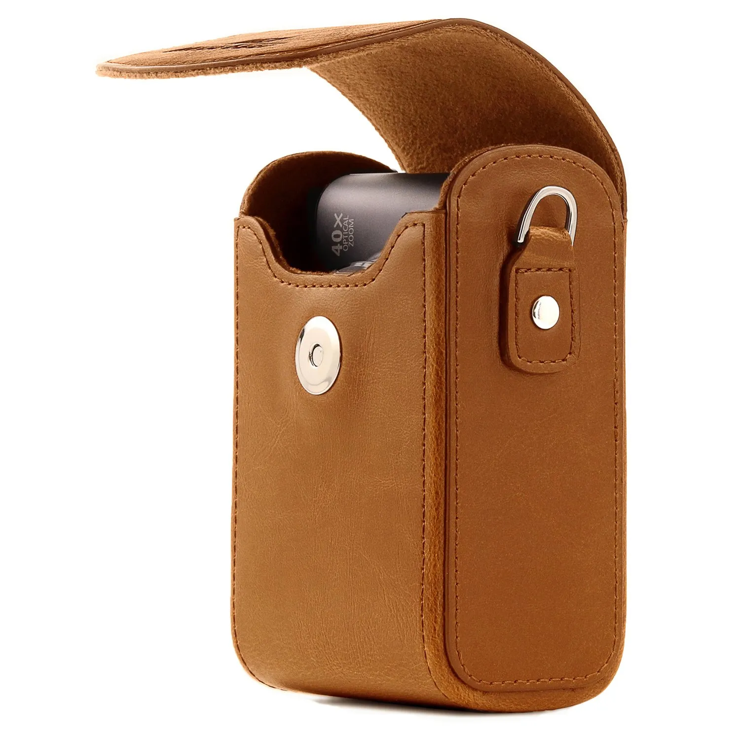 MegaGear Ever Ready custodia pelle Nikon A1000 marrone chiaro