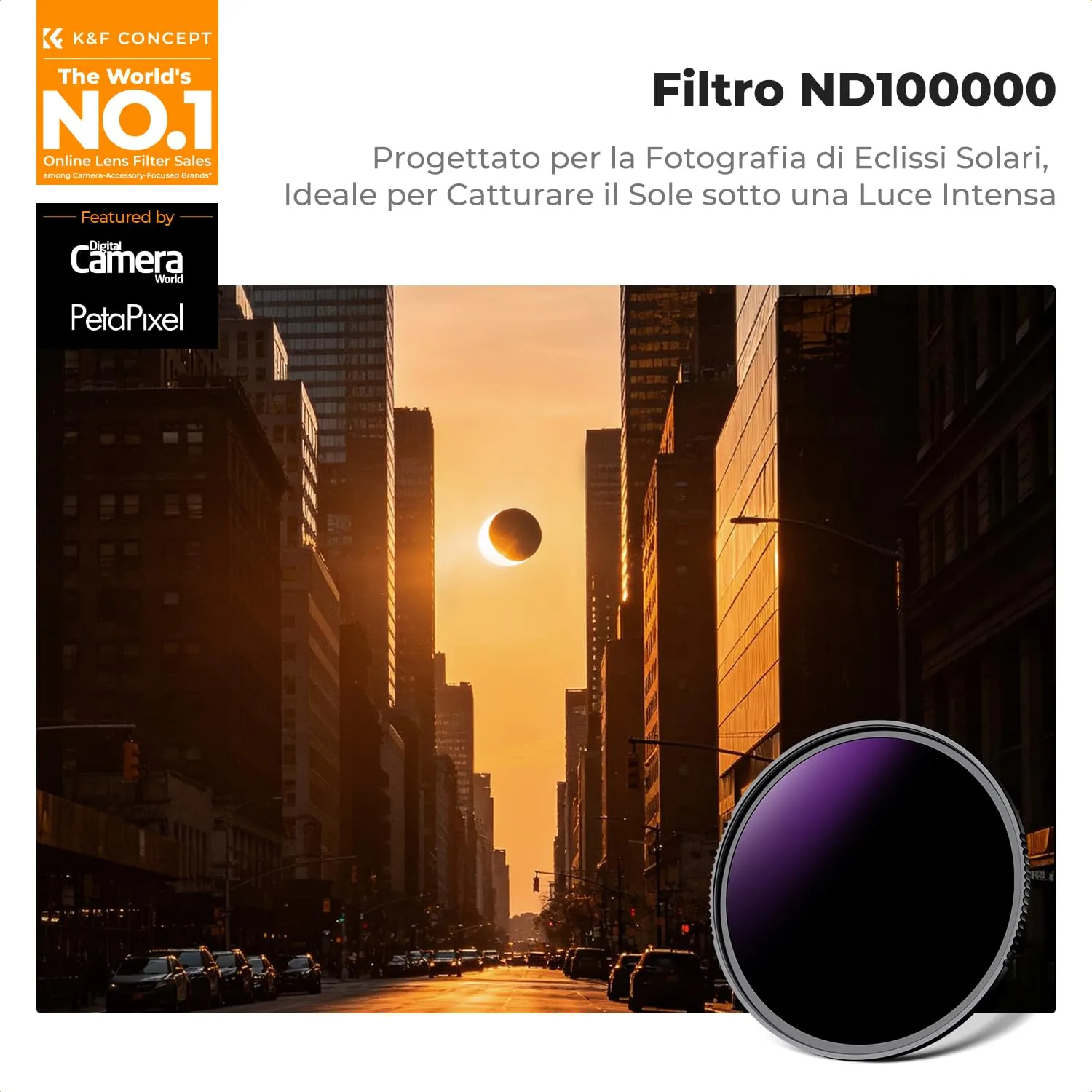 K&F Concept Nano-Xcel ND100000 filtro 82mm solare