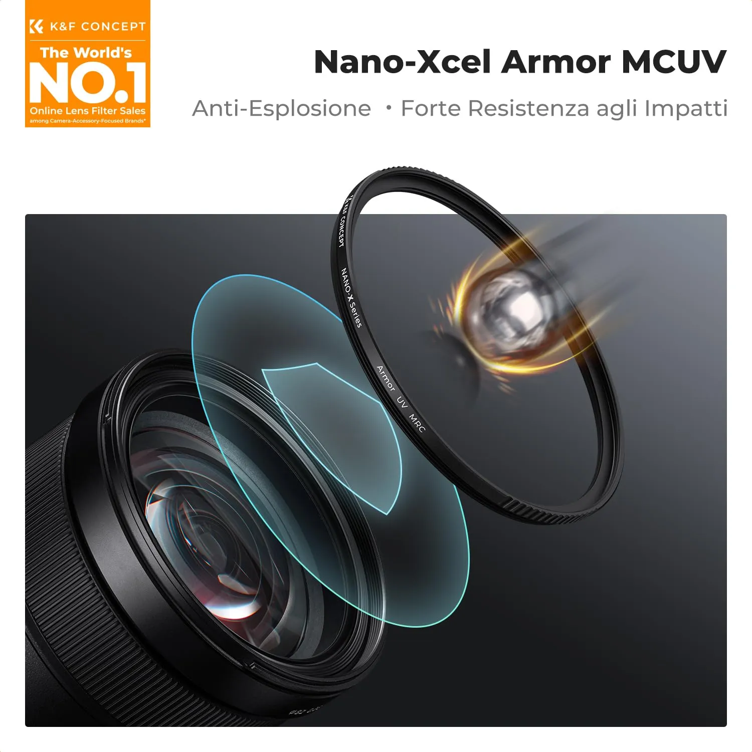 K&F Concept Nano-Xcel Filtro UV Armor 82mm HD
