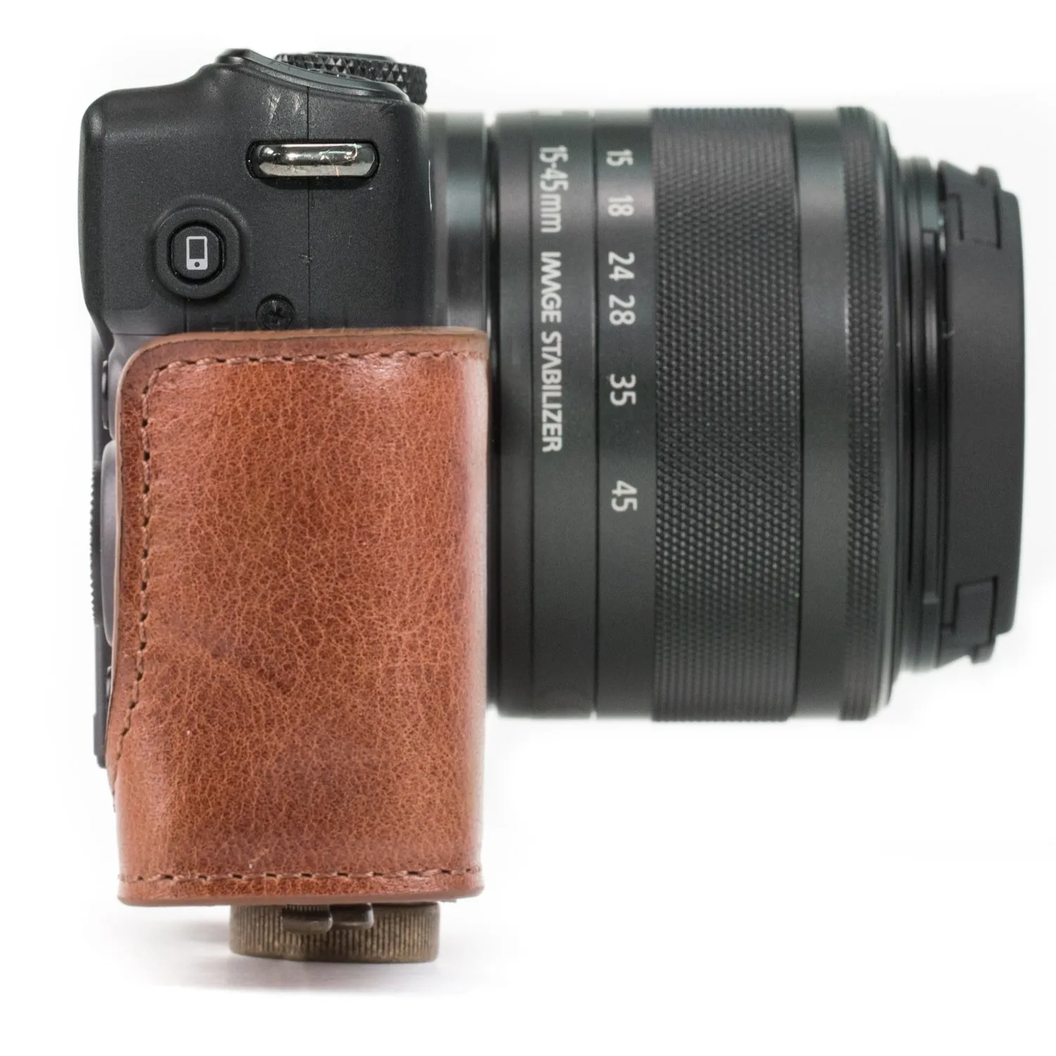 MegaGear MG664 Ever Ready custodia vera pelle Canon EOS M10 marrone
