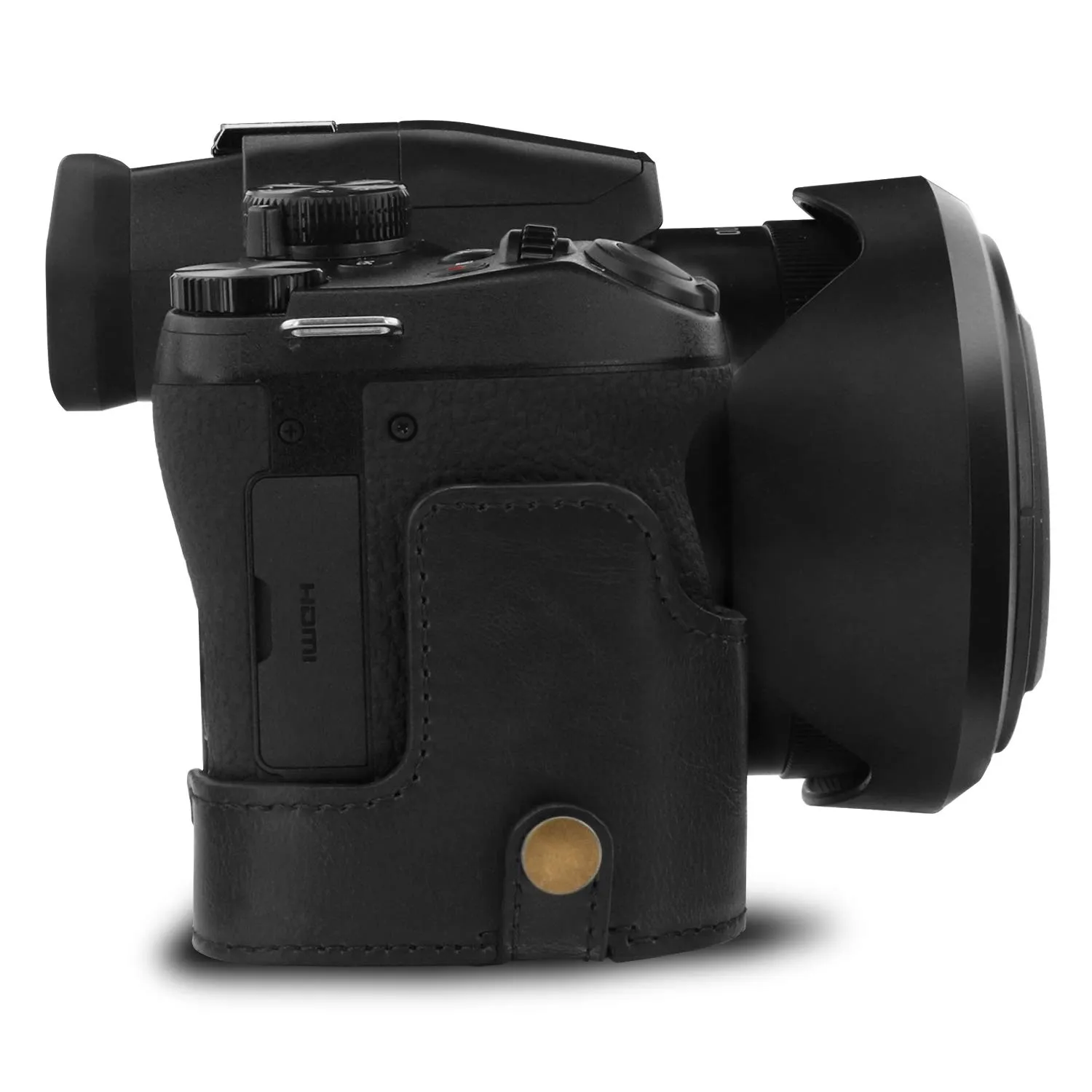 MegaGear Custodia Pelle per Leica V-Lux 5 Nera