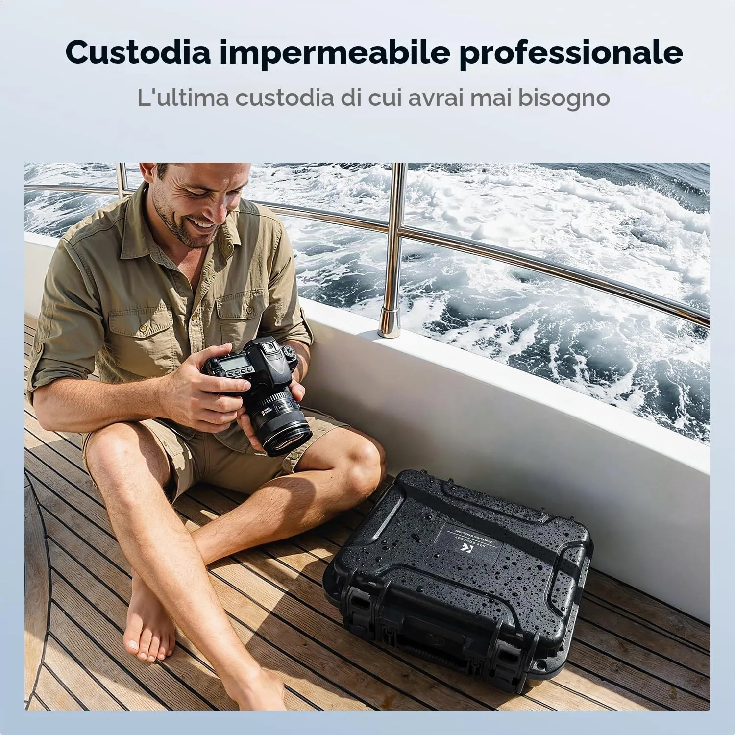 Concept valigia fotografica rigida IP67 34,5cm nera schiuma