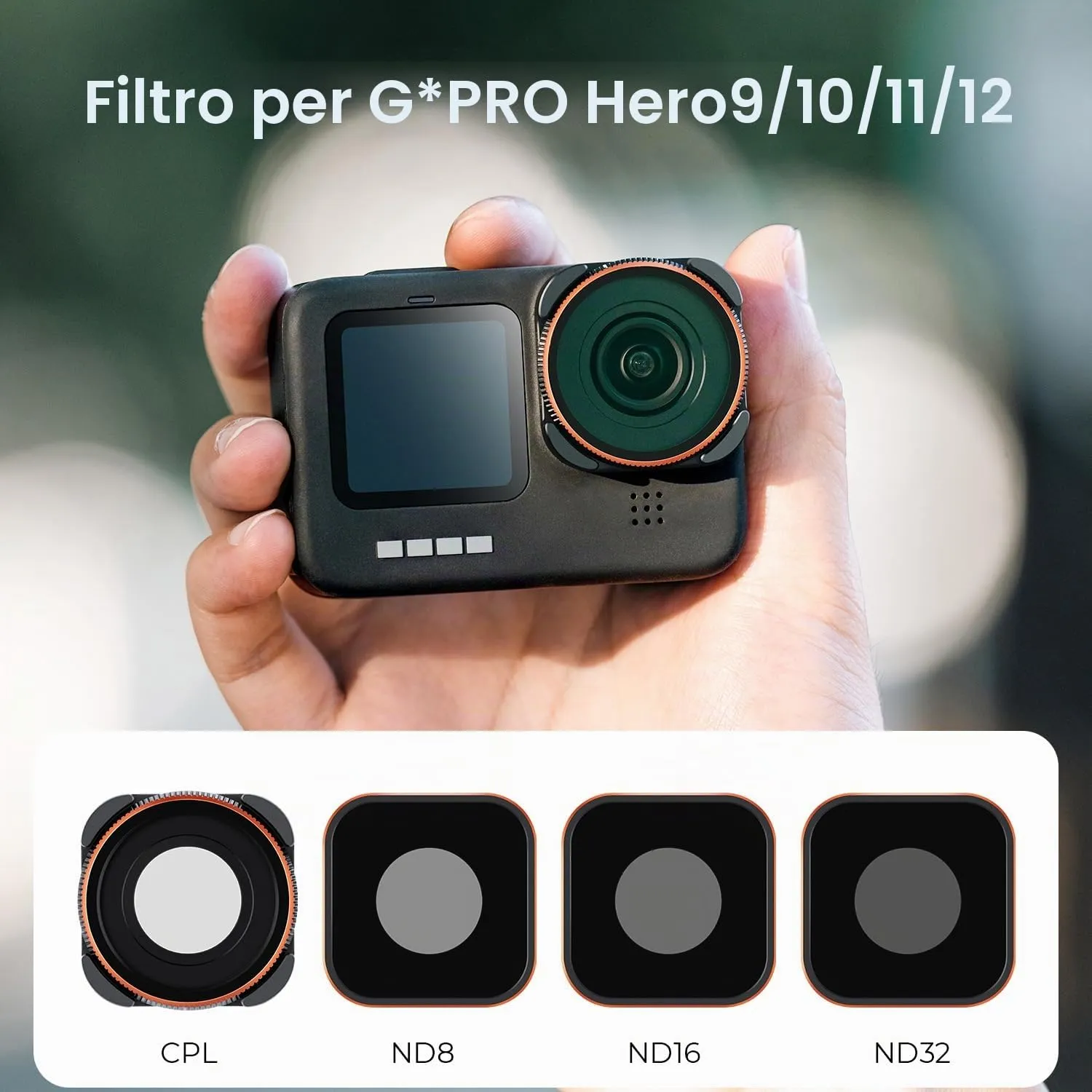 K&F Concept Standard Day-Kit filtri GoPro 4 pezzi CPL ND