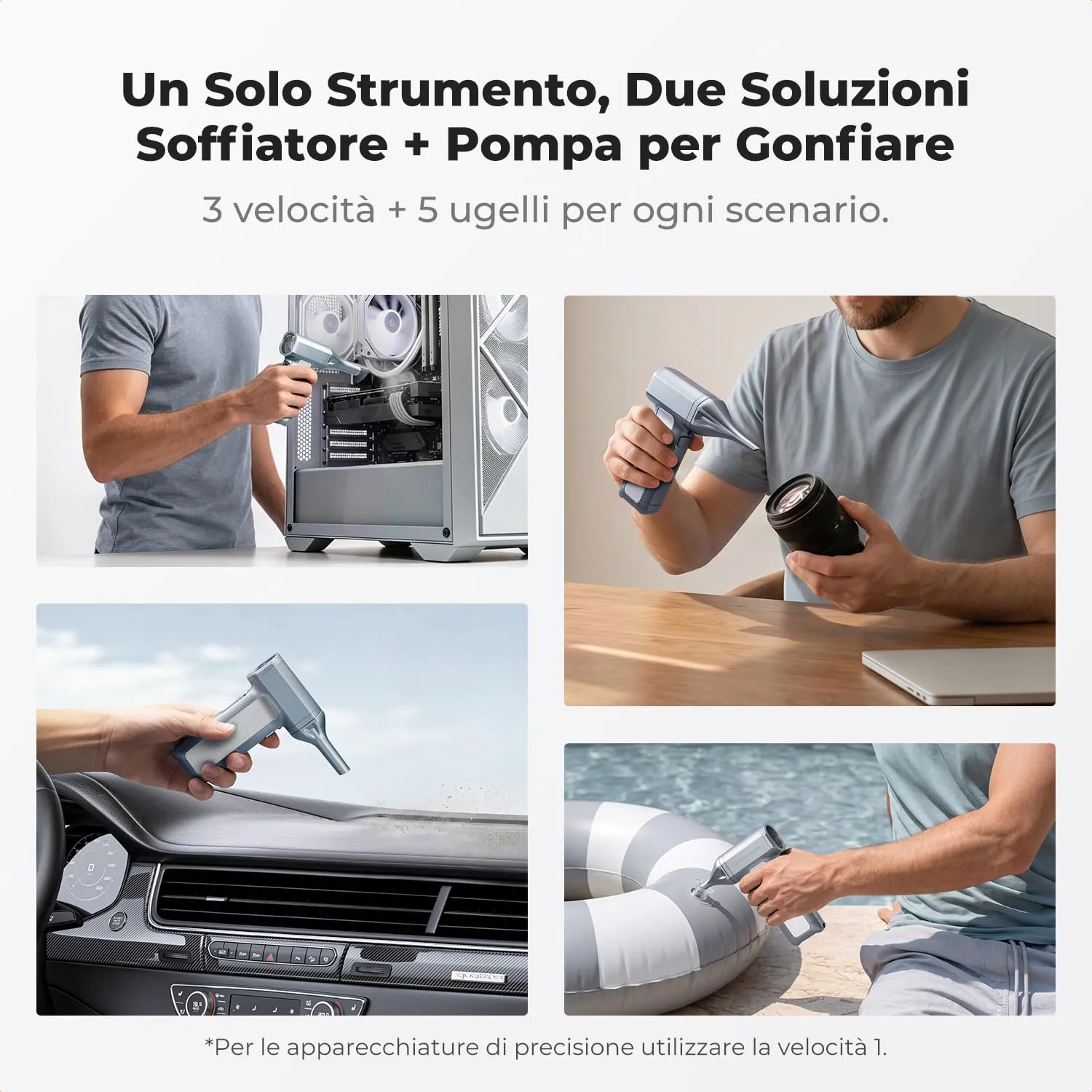 K&F Concept Soffiatore Aria Compressa Elettrico 130K LED