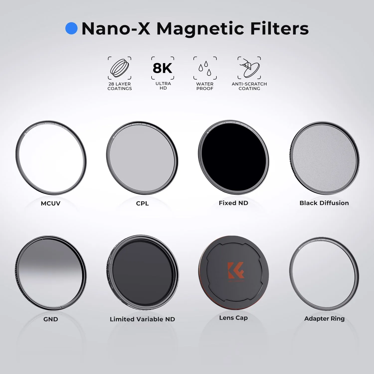 K&F Concept Nano-Xcel Filtro CPL Magnetico 82mm vetro AGC
