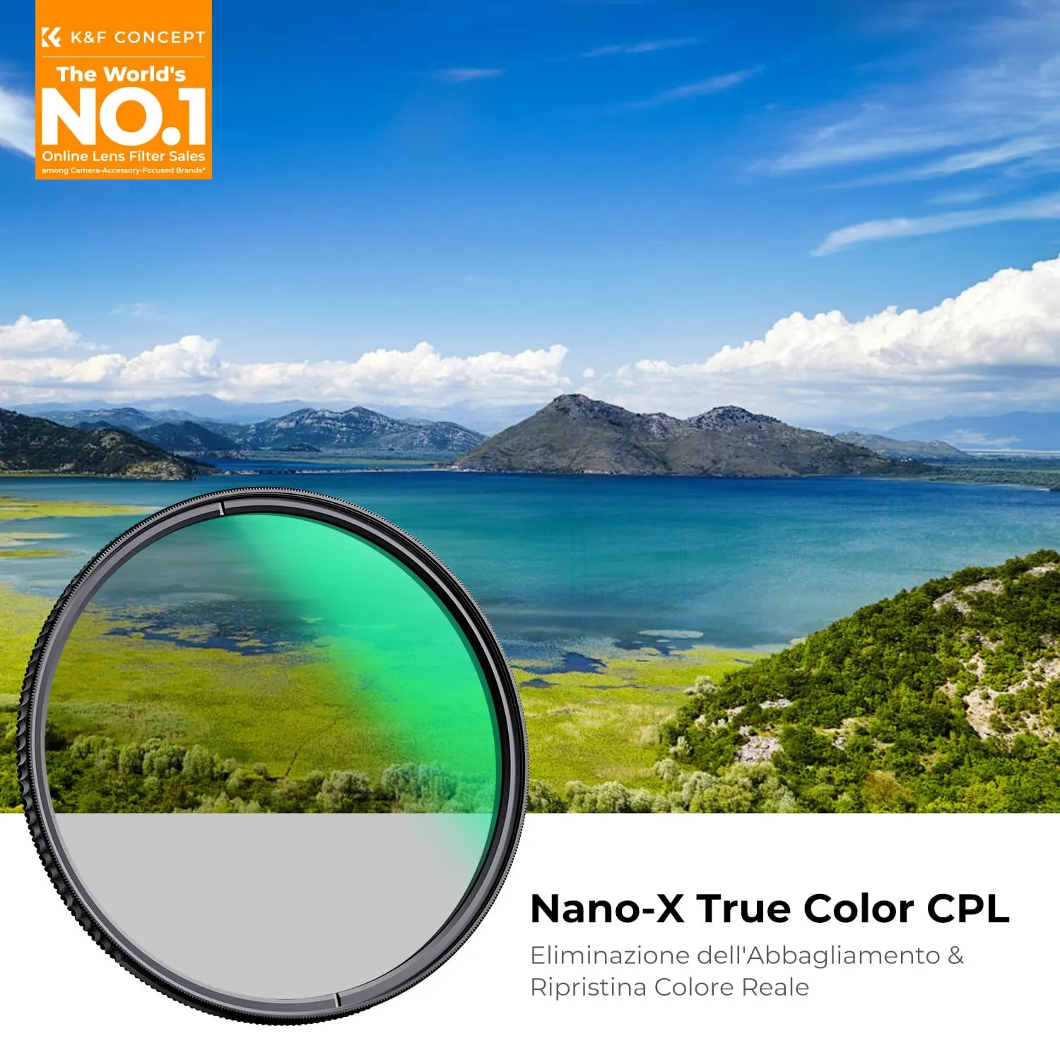 K&F Concept Nano-Xcel True Color Filtro CPL 82mm