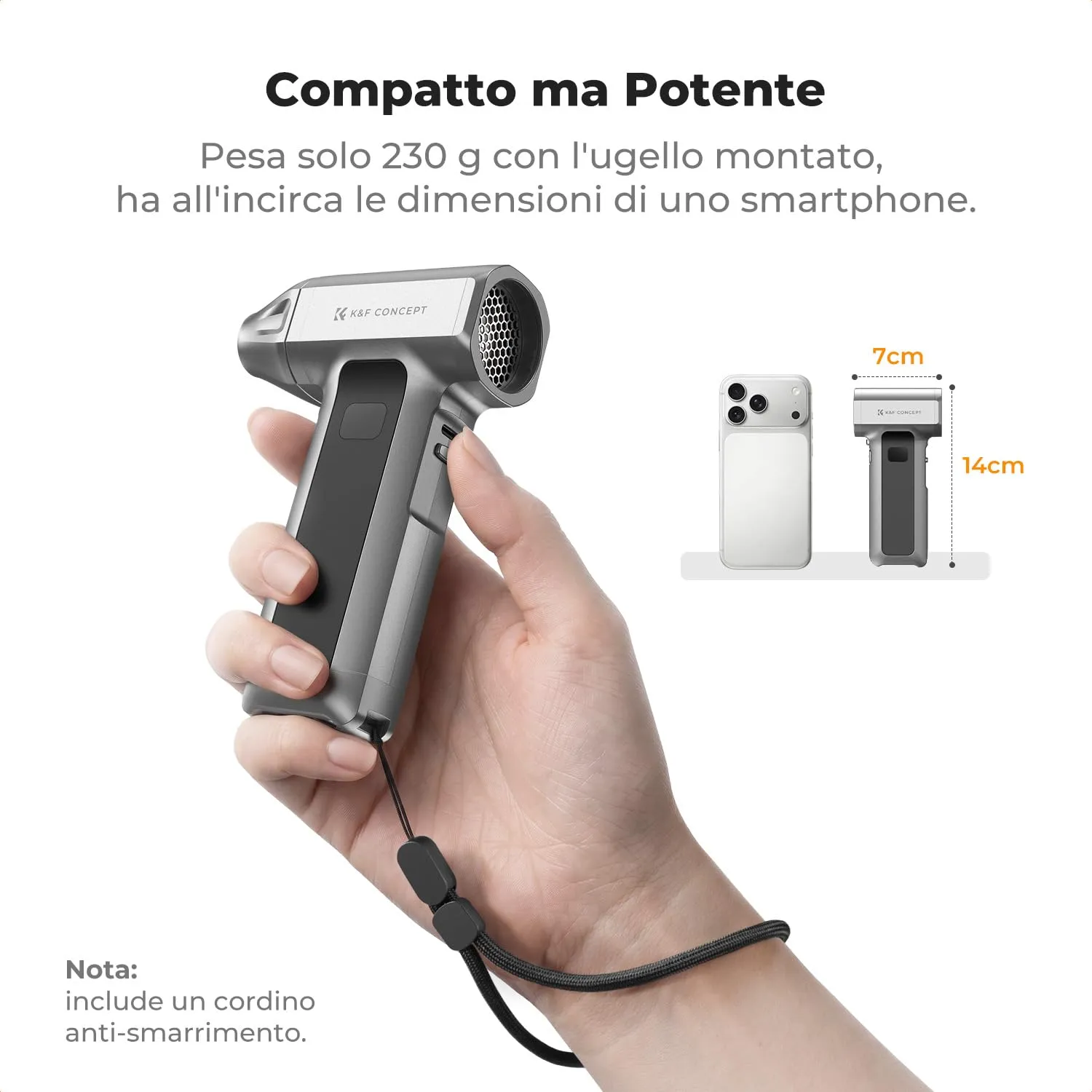 K&F Concept 2 in 1 Soffiatore Aspiratore Elettrico 130K LED