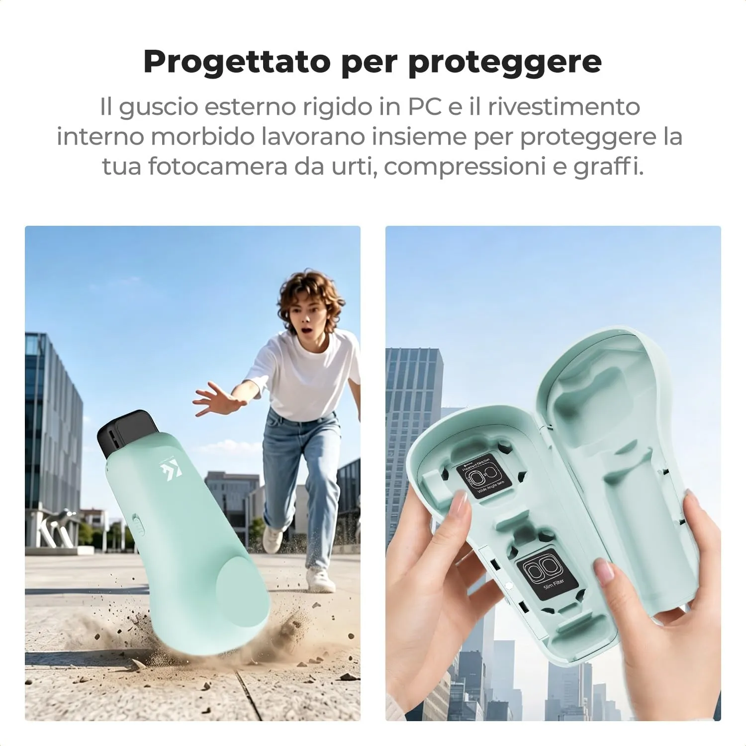 K&F Concept Custodia Pocket 4P Rigida Verde filtri