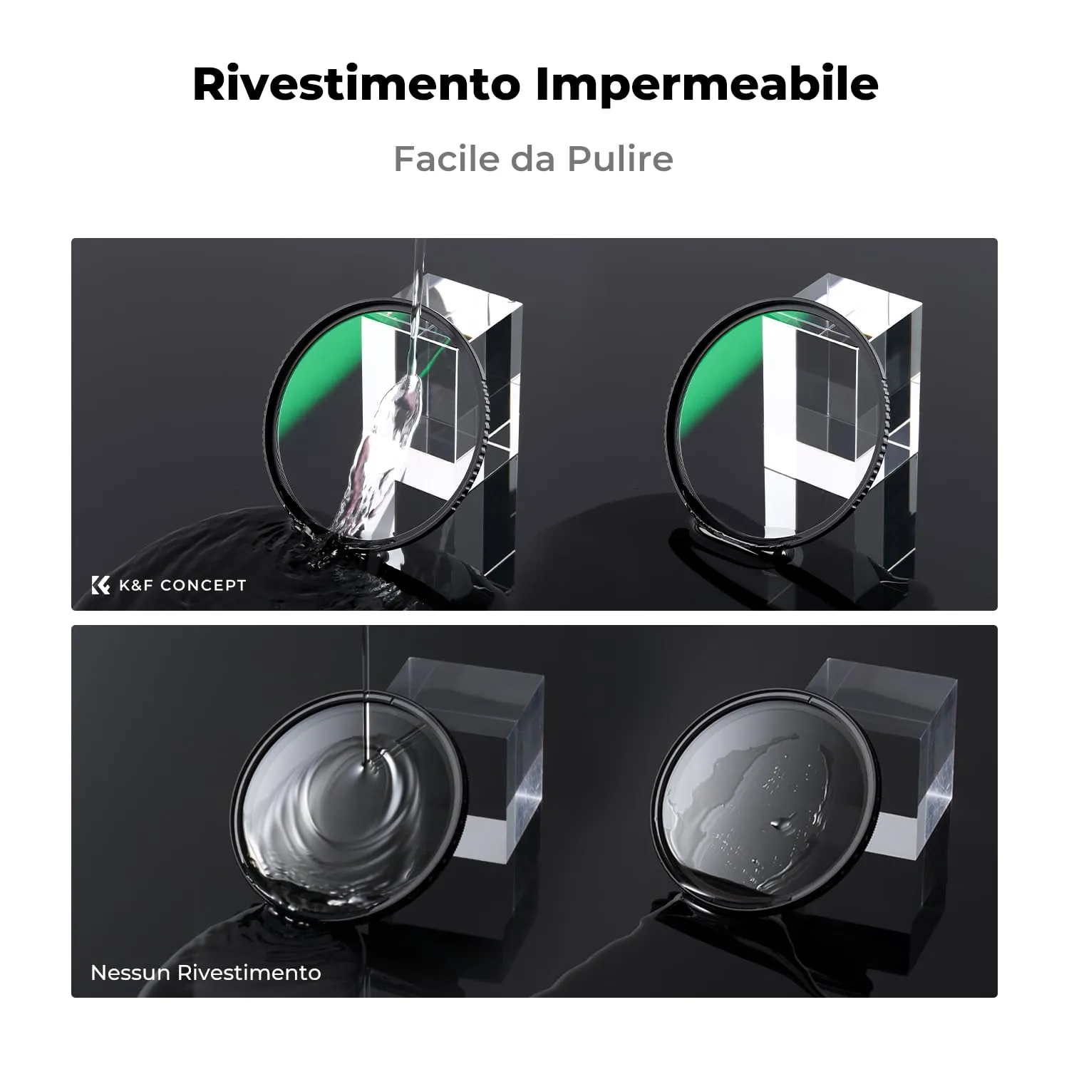 K&F Concept Nano-Dazzle Kit Filtri UV+CPL+ND1000 82mm