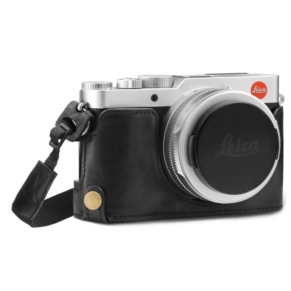 MegaGear Custodia Vera Pelle Leica D-Lux 7 Nera Su Misura