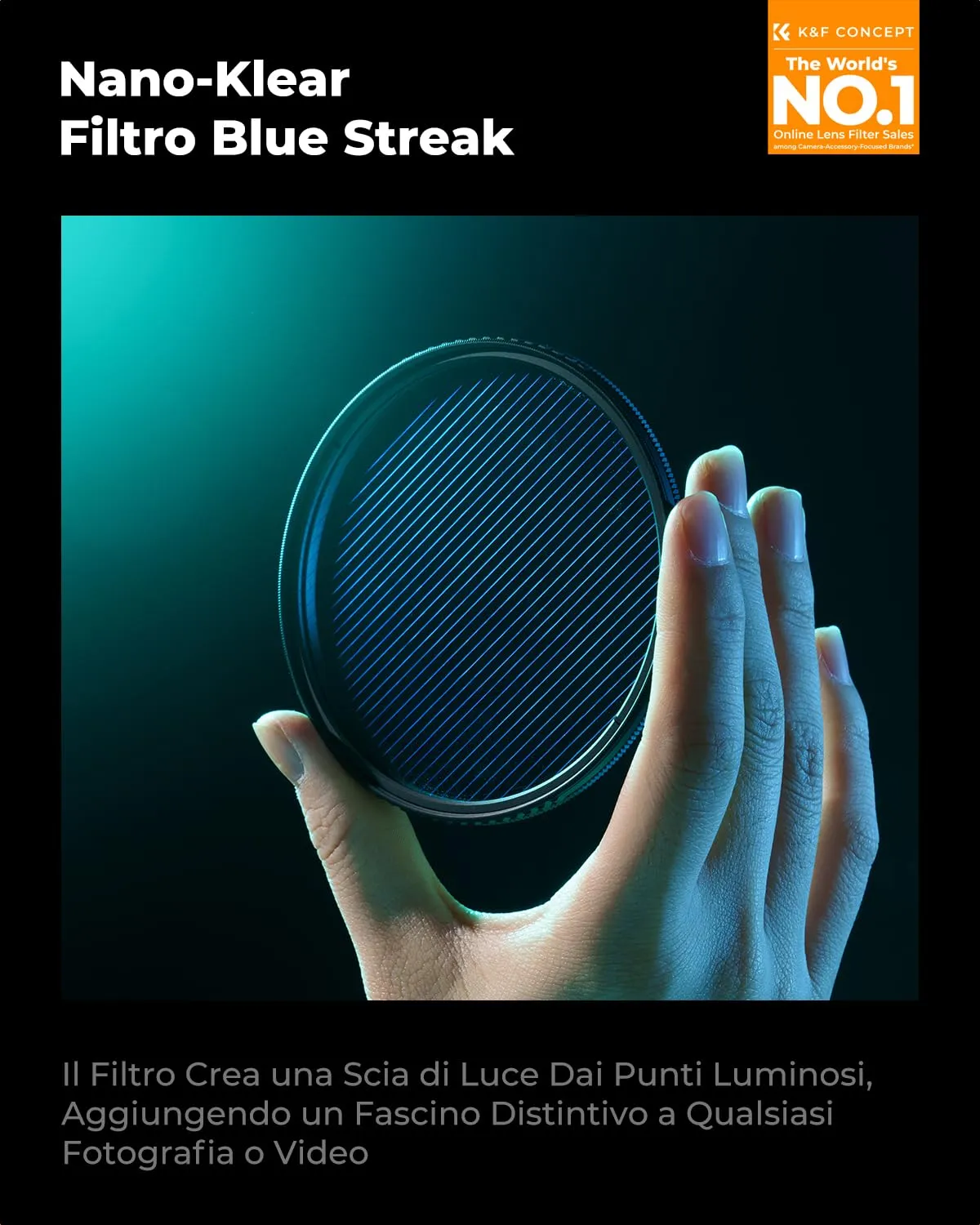 K&F Concept Nano-Klear Filtro Blue Streak 67mm Anamorfico