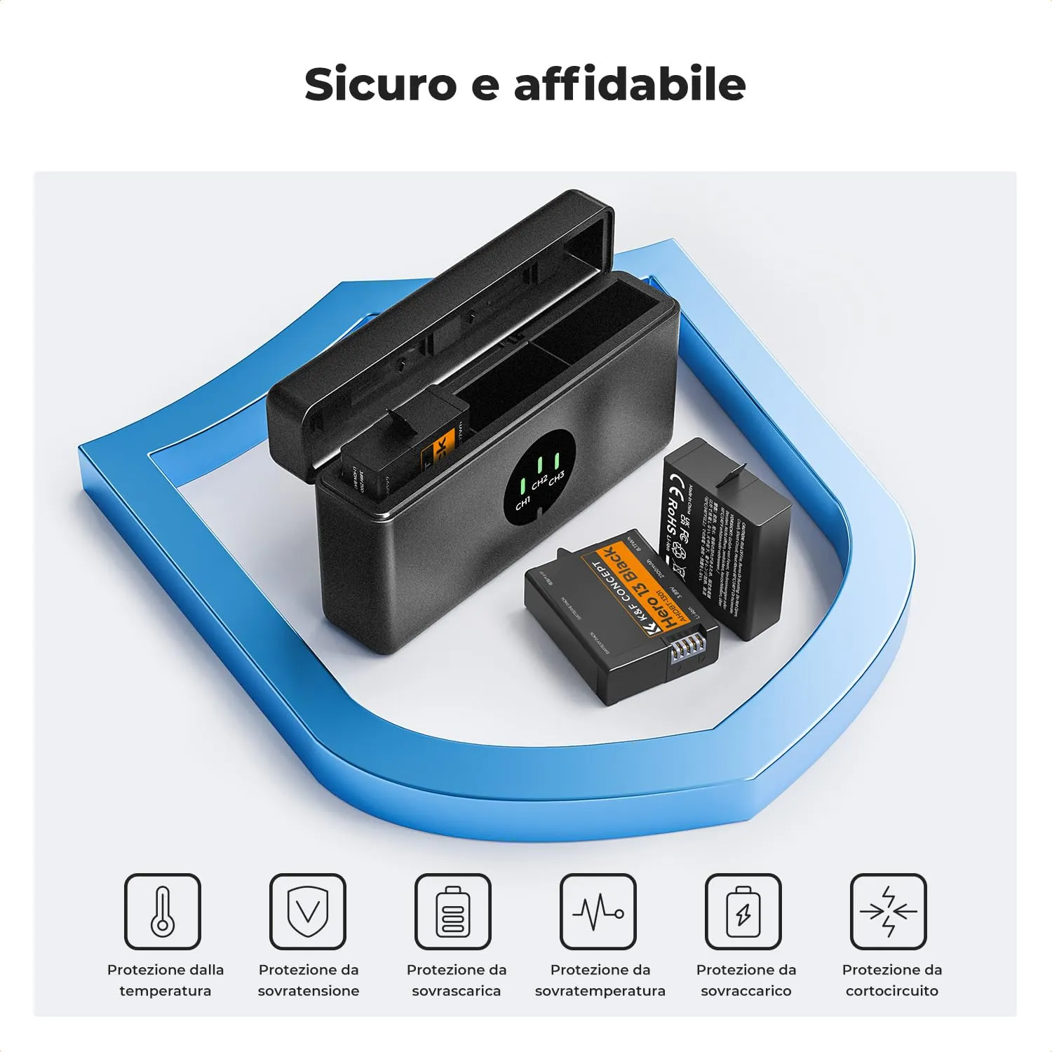 K&F Concept Hero 13 Batterie Enduro 2100mAh Kit 3+Caricatore