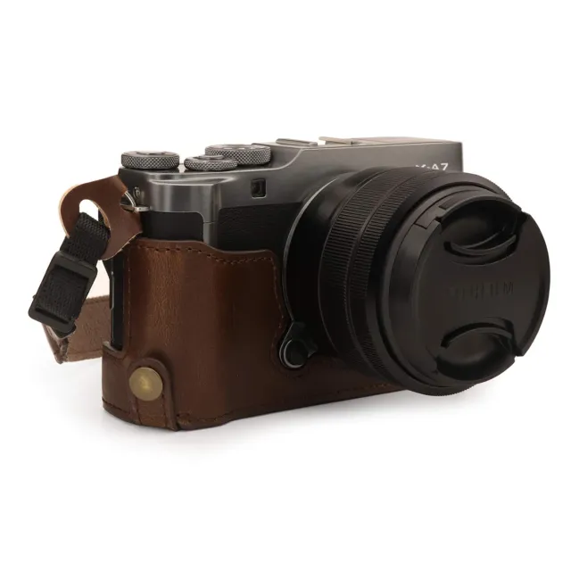 MegaGear MG1771 custodia Fujifilm X-A7 marrone scuro pelle