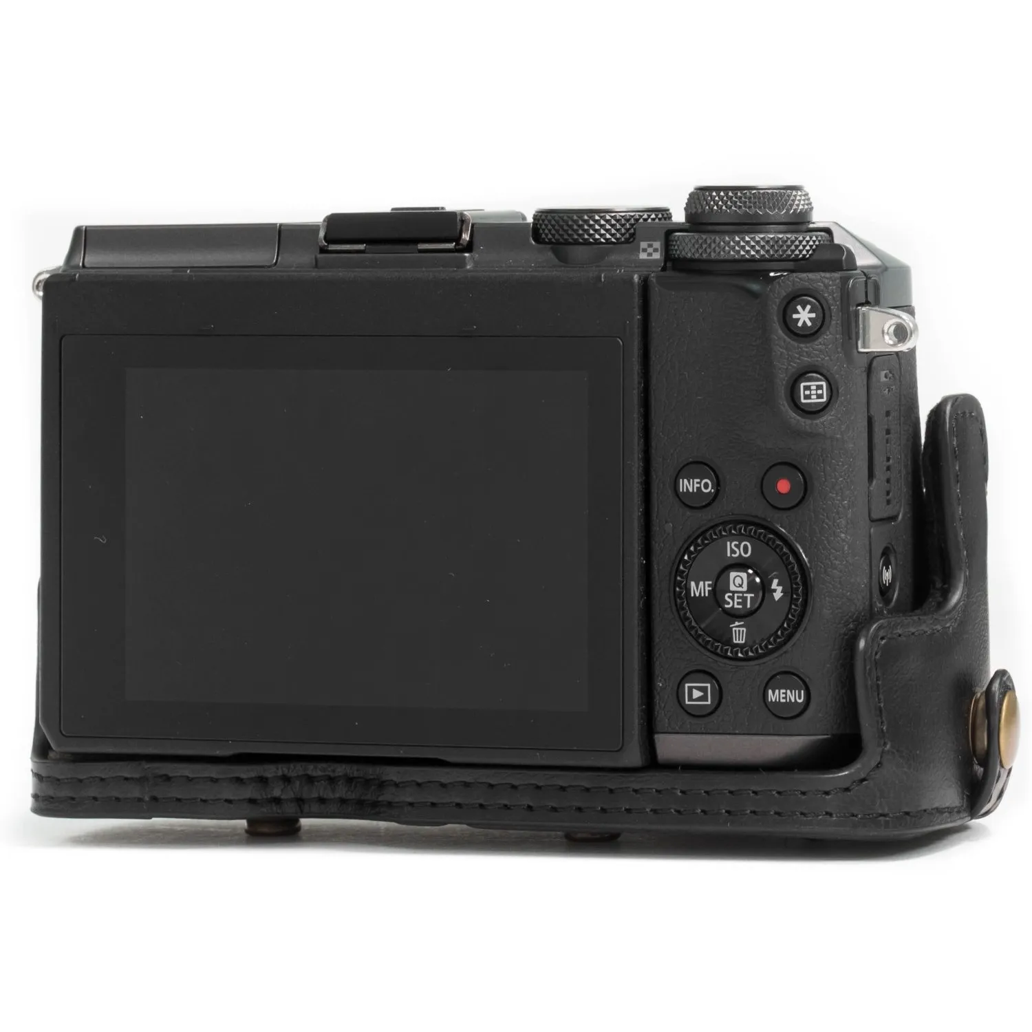 MegaGear Canon EOS M6 custodia pelle nero 18-150mm
