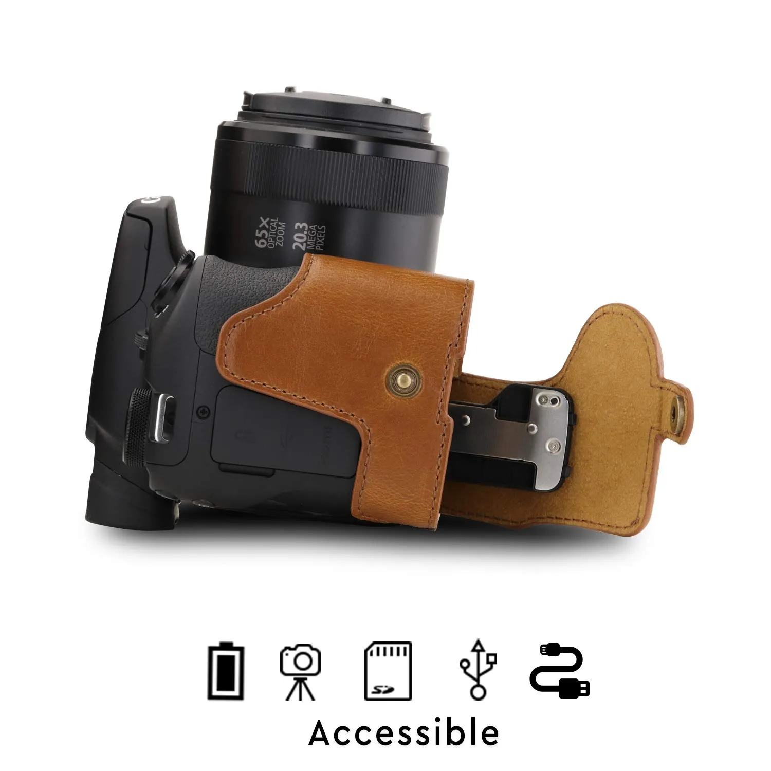 MegaGear Ever Ready SX70 HS custodia mezza ecopelle Canon